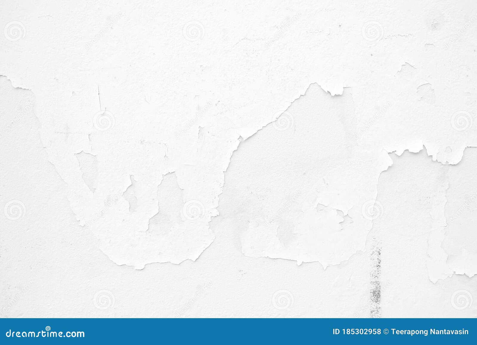 White Peeling Paint Concrete Wall Texture Background. Stock Photo