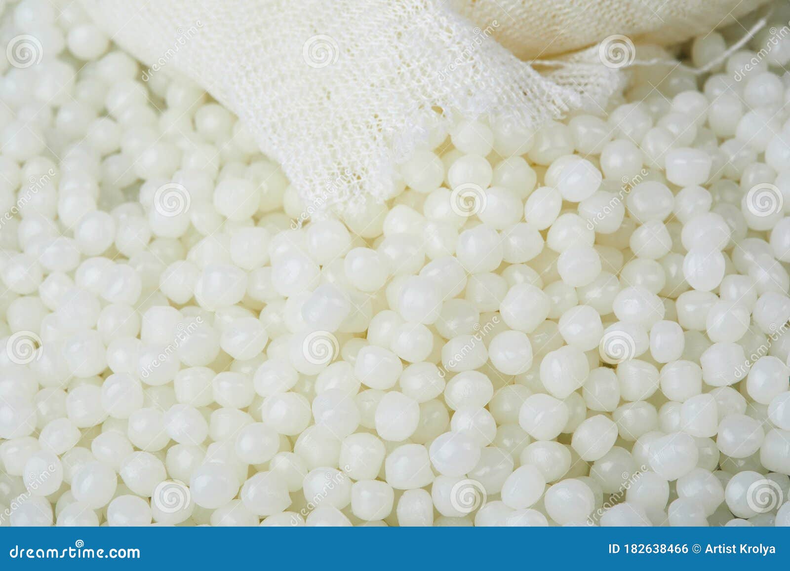 white pet granules, polymer resin, plastic granulate for injection molding process.