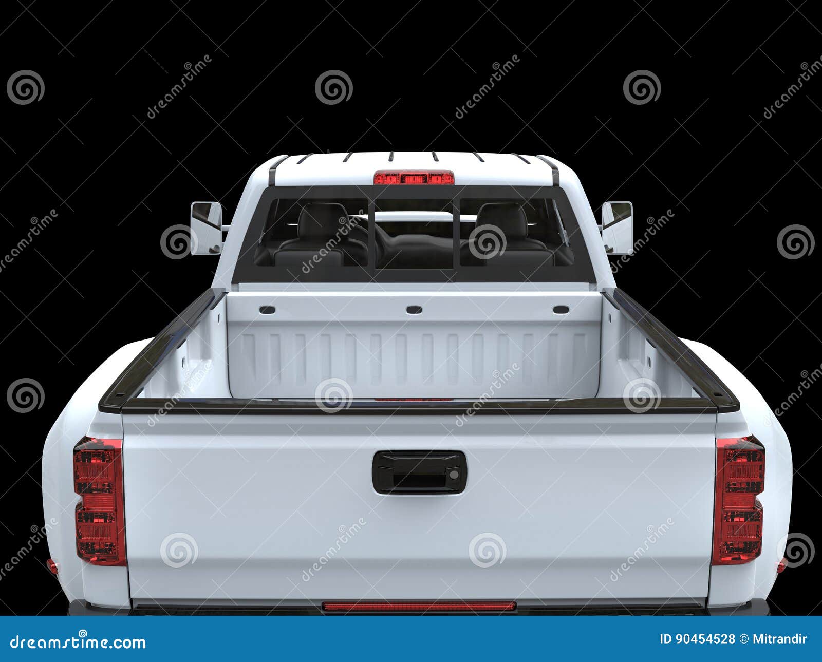 white pickup truck - back view