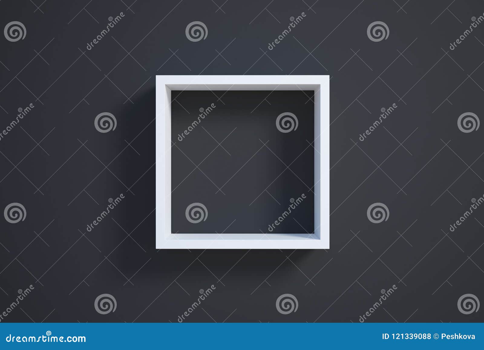 White Picture Frame on Black Wall Stock Illustration Illustration of