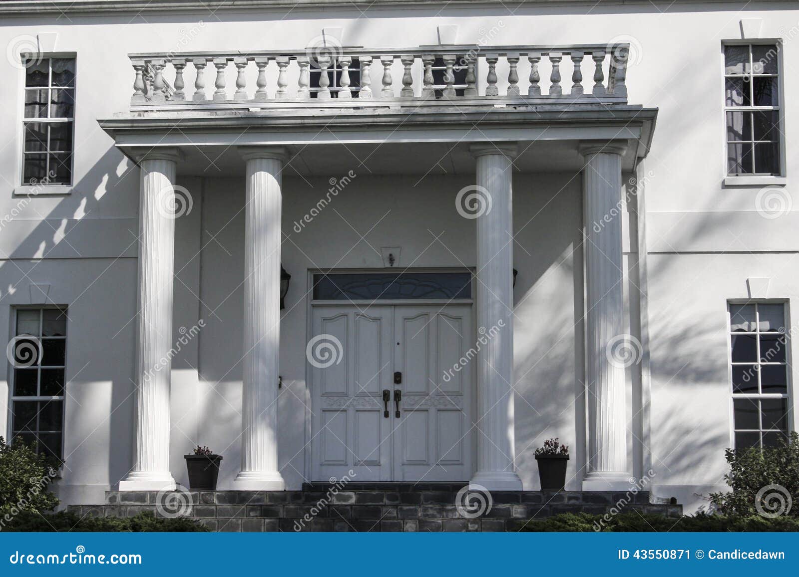 White Pillar House stock image. Image of column, house 43550871