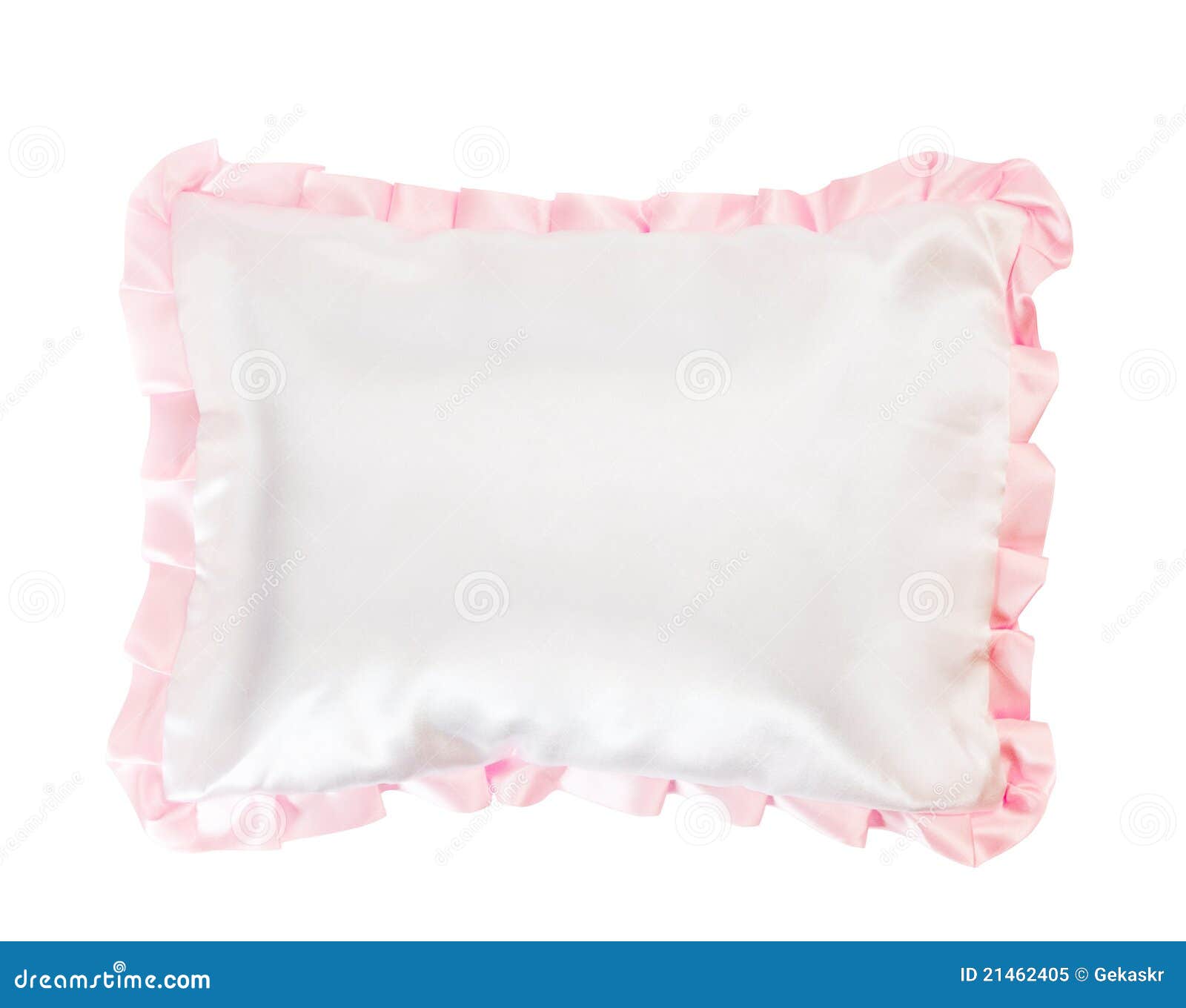 White Pillow with a Pink Frill Stock Image Image of silk, close 21462405
