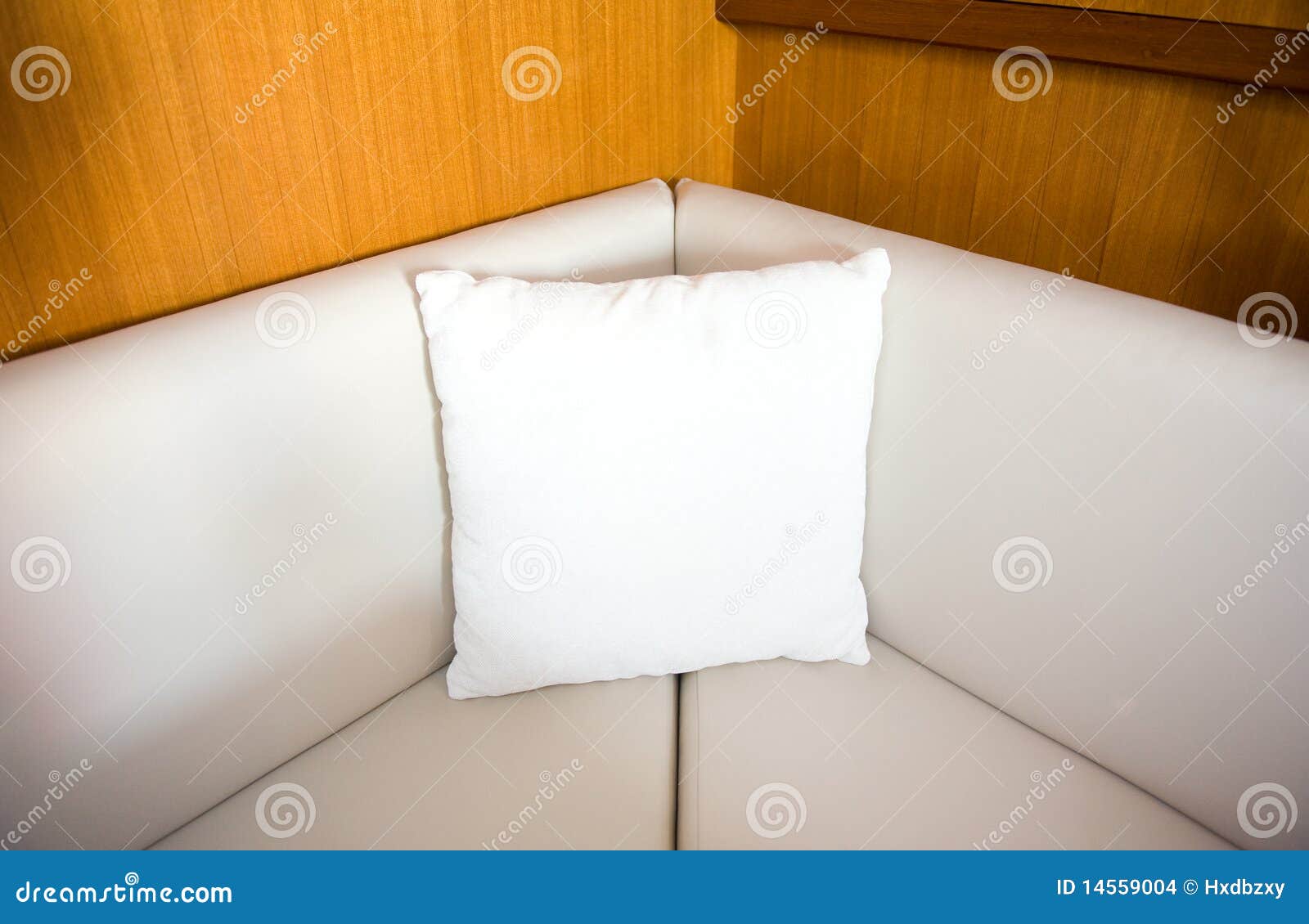 White pillow on sofa stock photo. Image of interior, furnish 14559004