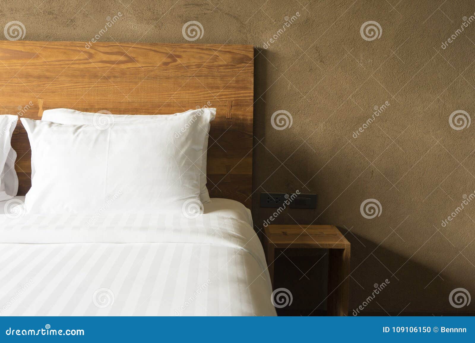 White Pillows on White Bed in Bedroom Stock Photo Image of construction, outdoor 109106150