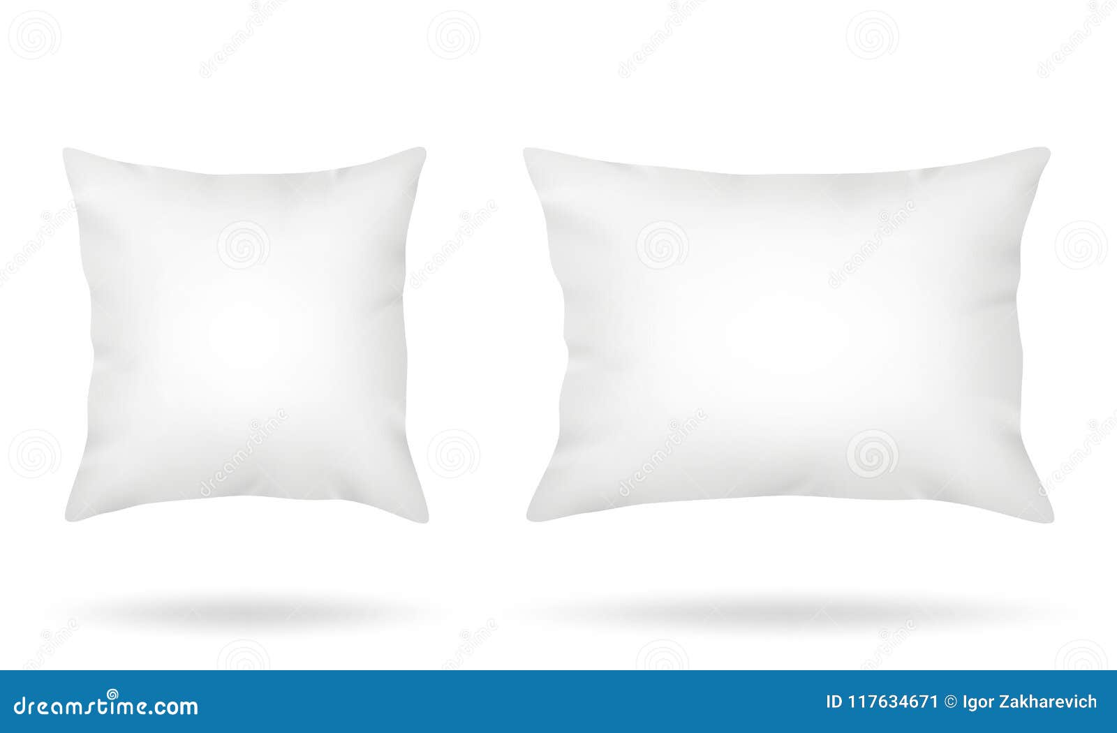 White Pillows Square and Long Rectangular Stock Illustration