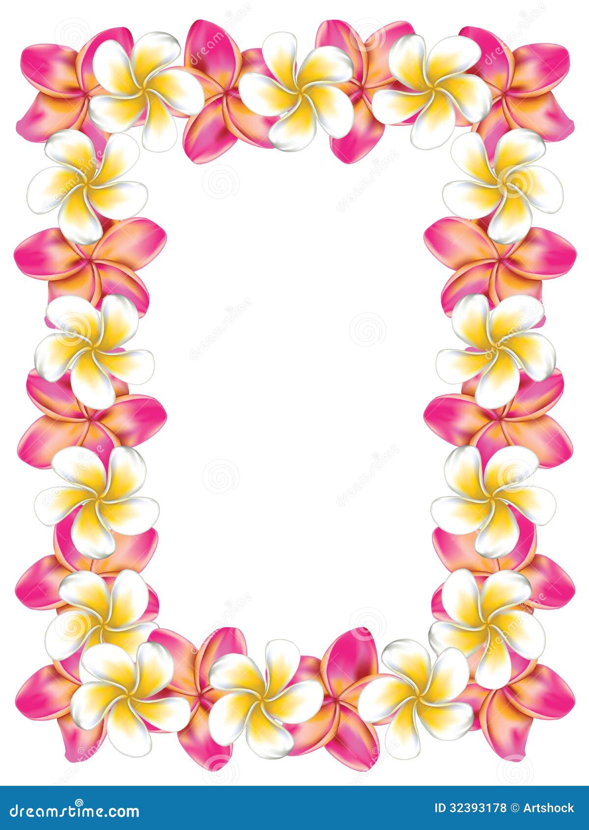 White And Pink Frangipani Flowers Frame Royalty Free Stock Photos 