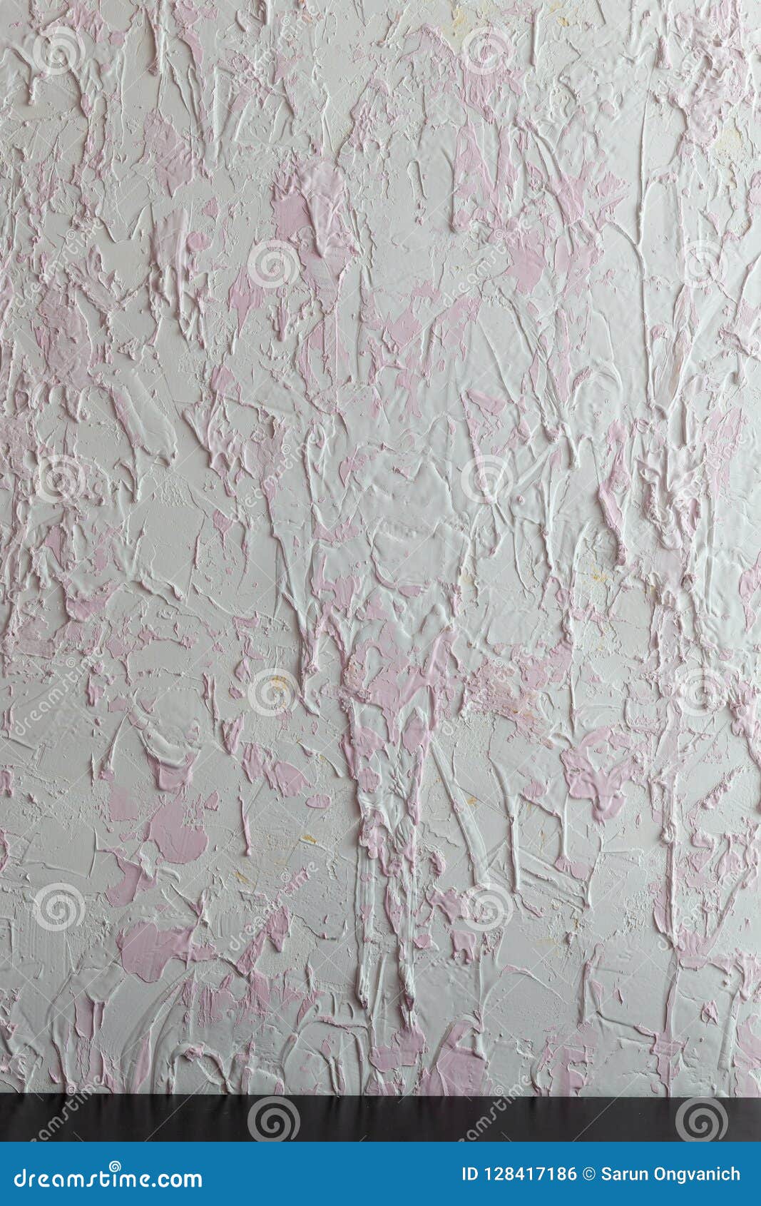 Surface of White and Pink Paint Flow Wall Background Texture Wit Stock