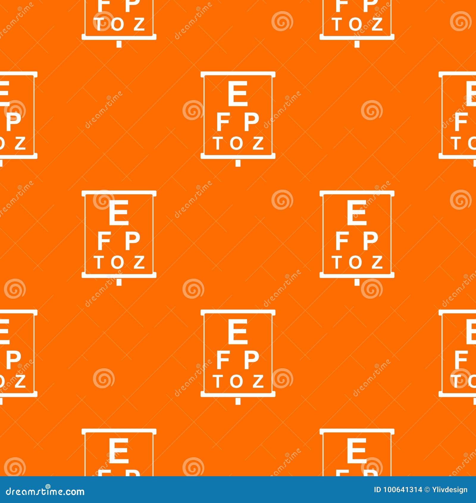 White Placard with Letters Eyesight Testing Pattern Seamless Stock