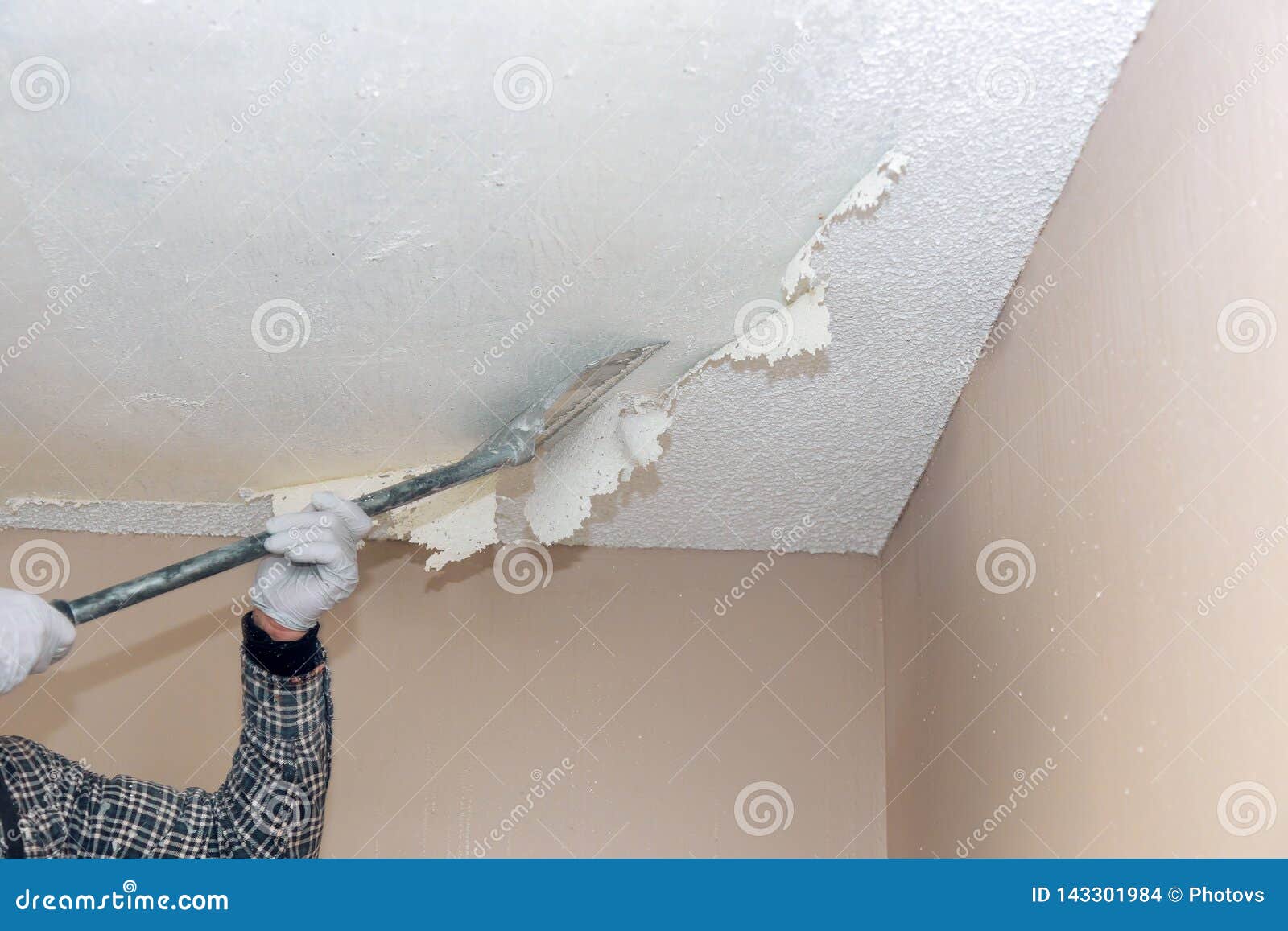 White Plaster Wall Pattern For Texture Popcorn Ceiling Removet