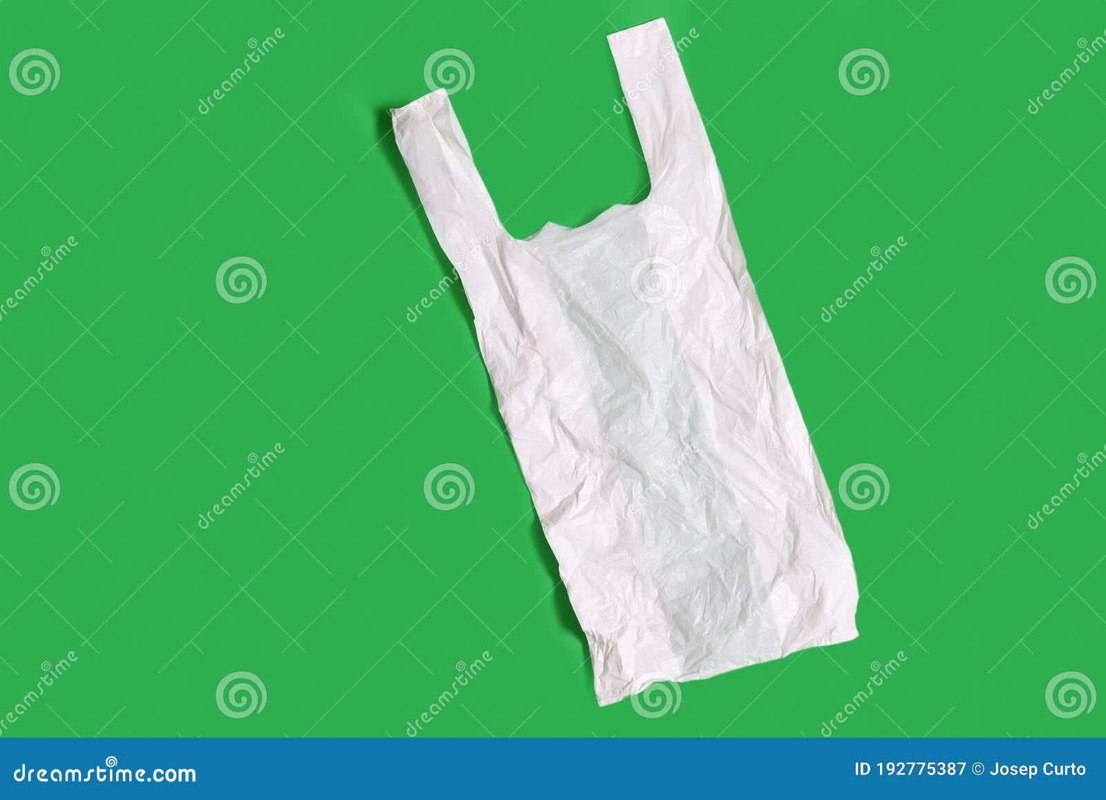 White Plastic Bag on Green Background Stock Image Image of pollution