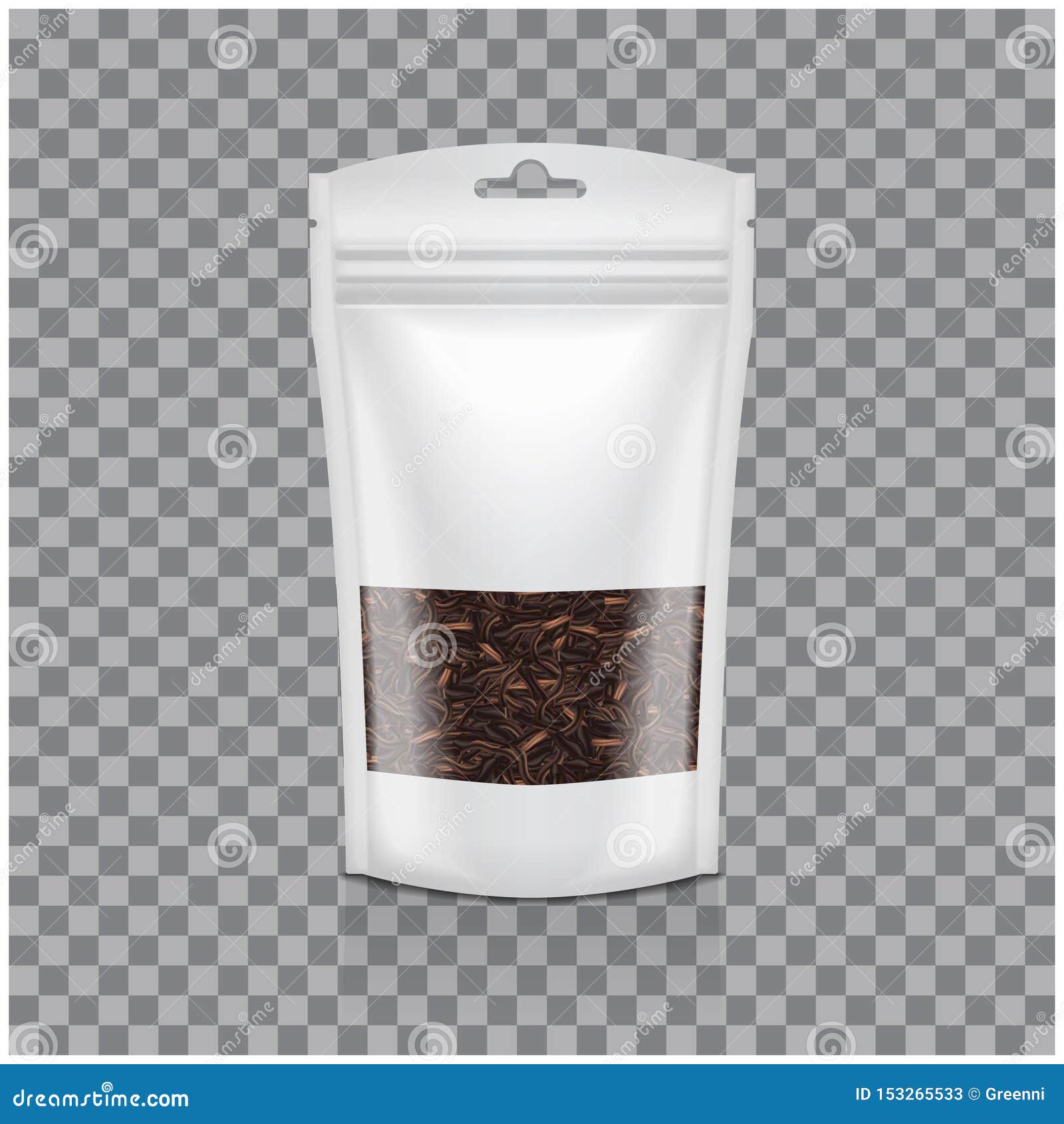 Download White Plastic Bag With Window. Black Tea. Packaging ...