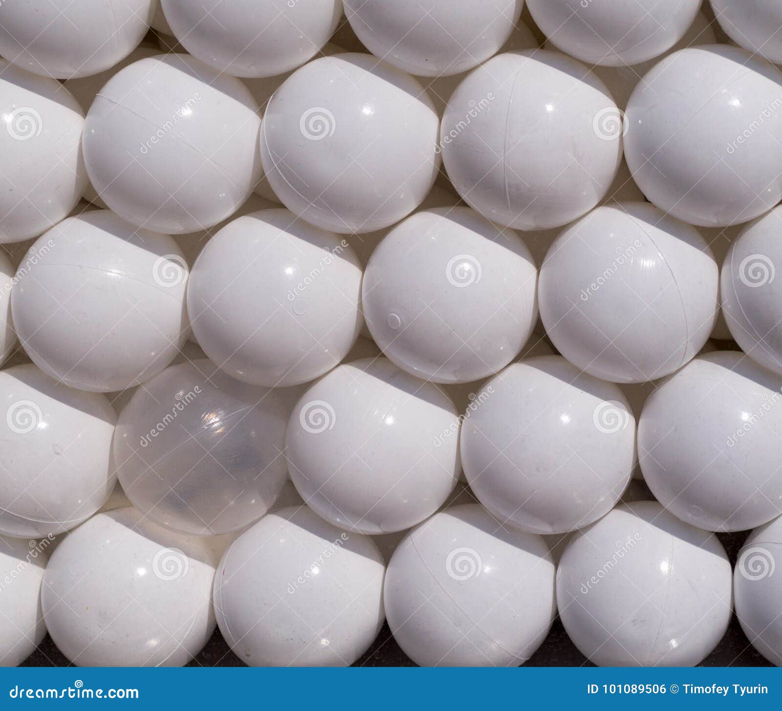 White Plastic Balls. Background, Texture. Stock Photo Image of