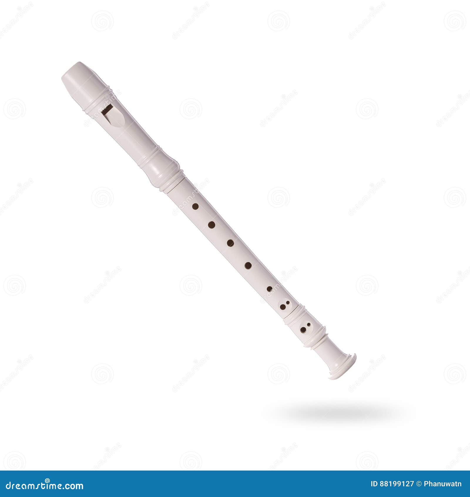 White Plastic Flute. Studio Shot Isolated on White Stock Image Image