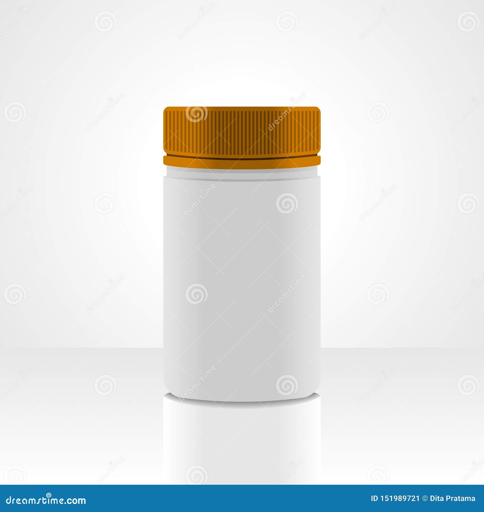 White Plastic Jar Packaging , Isolated on White Background. Stock