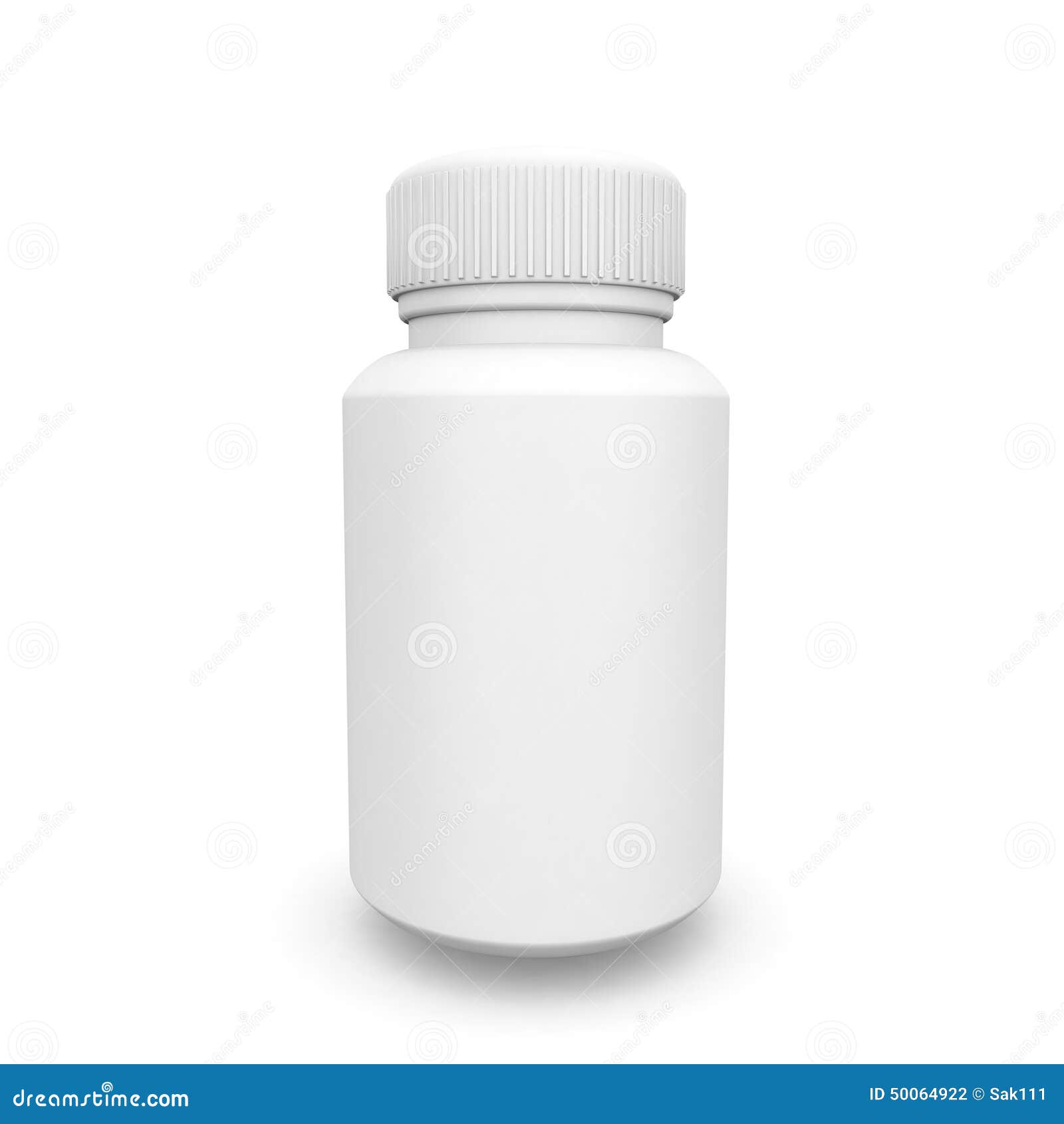 White Plastic Medical Container for Pills or Capsules Stock Photo
