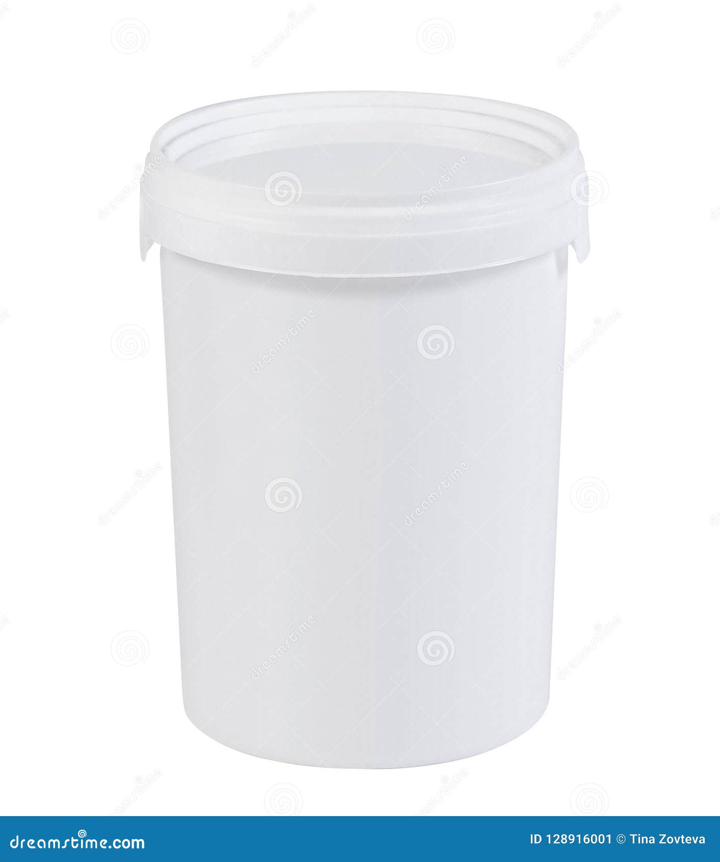 White Plastic Paint Bucket Isolated Stock Image Image of package