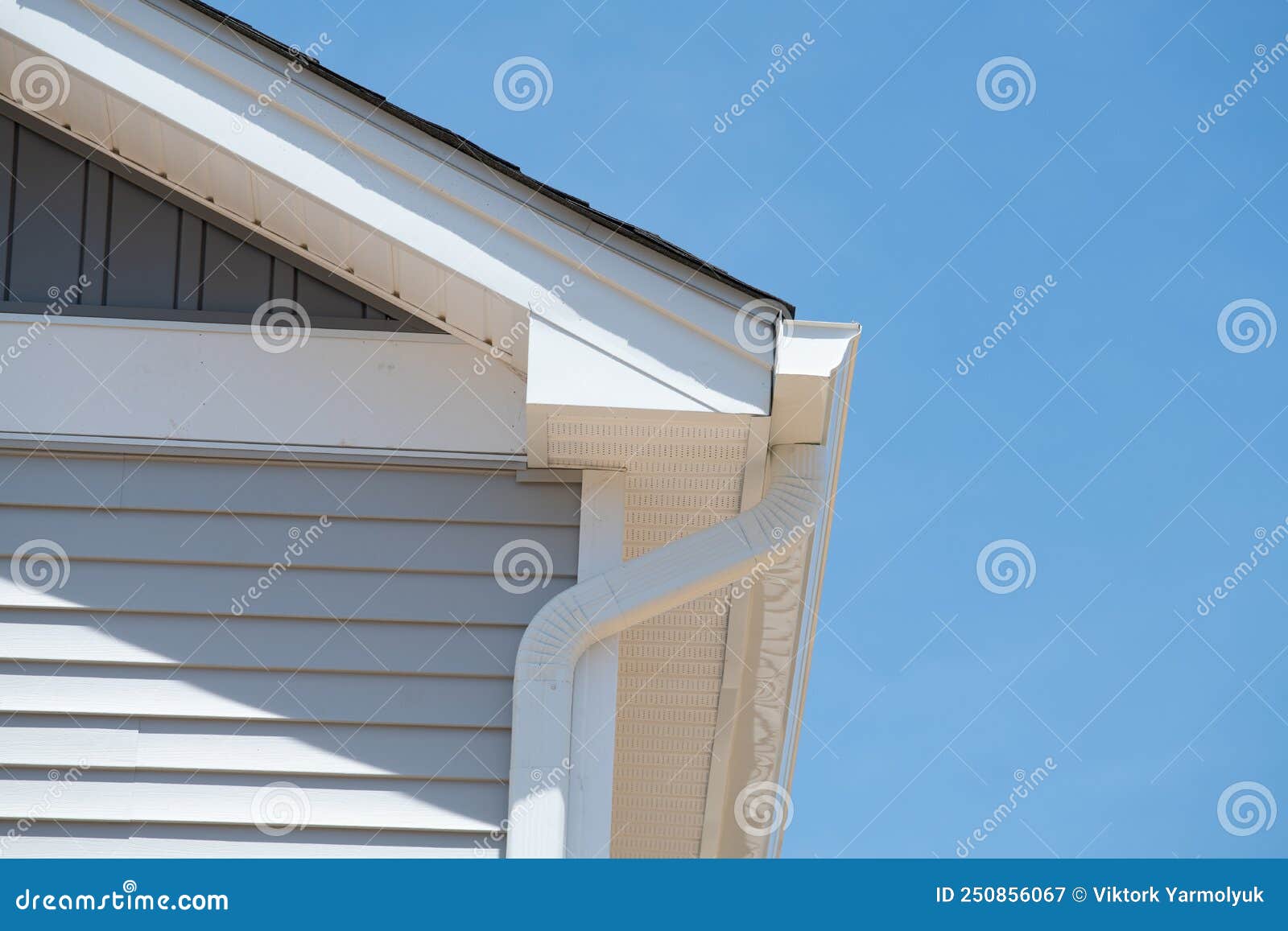 White Plastic Rain Gutter Maintenance Rain Gutter before Rainy Season