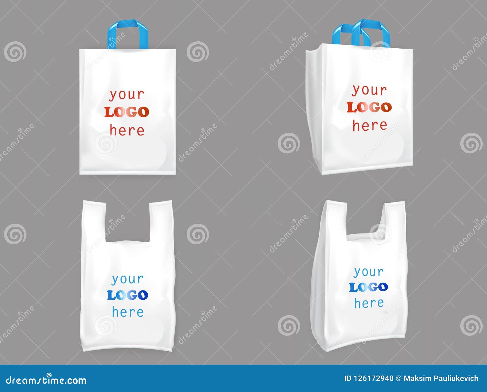 Download White Plastic Shopping Bags Stock Illustration - Illustration of isolated, plastic: 126172940