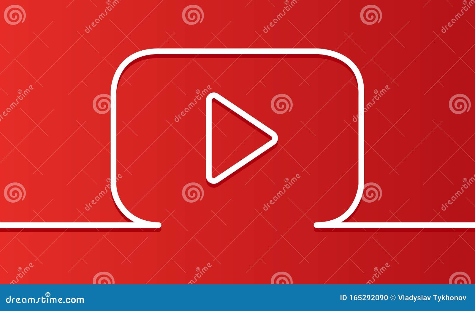White Play Icon on Red Background. Video Player Background. Vector. EPS 10  Editorial Image - Illustration of media, direction: 165292090