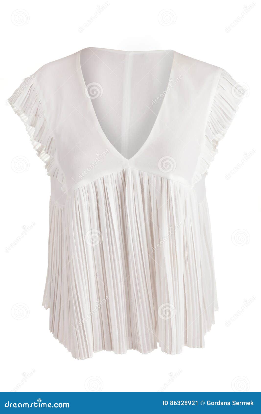 White pleated blouse stock image. Image of elegant, design - 86328921