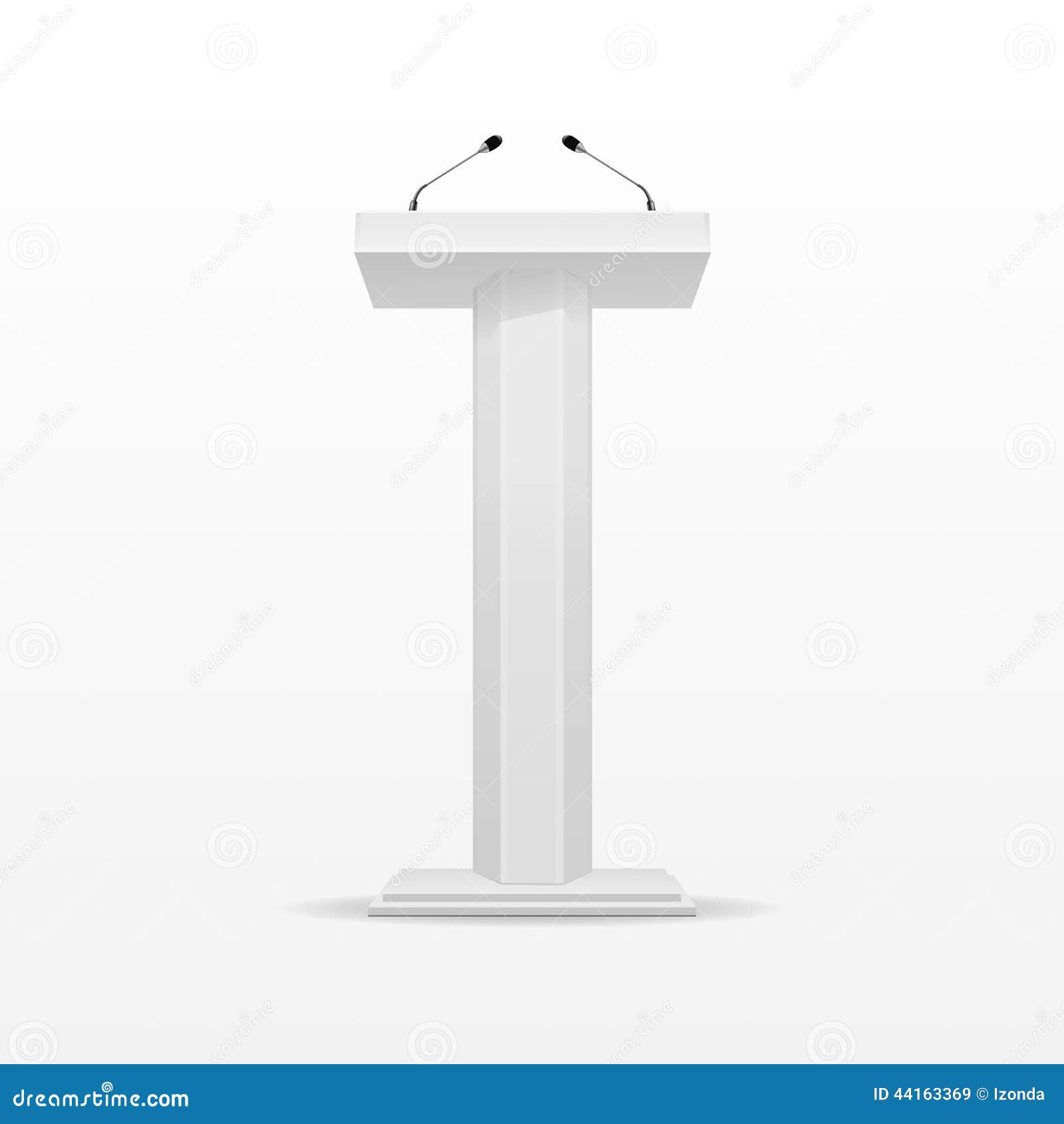 white podium tribune rostrum stand with microphone