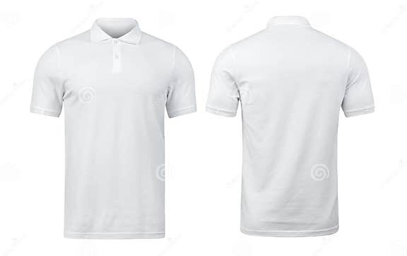 White Polo Shirts Mockup Front and Back Used As Design Template ...
