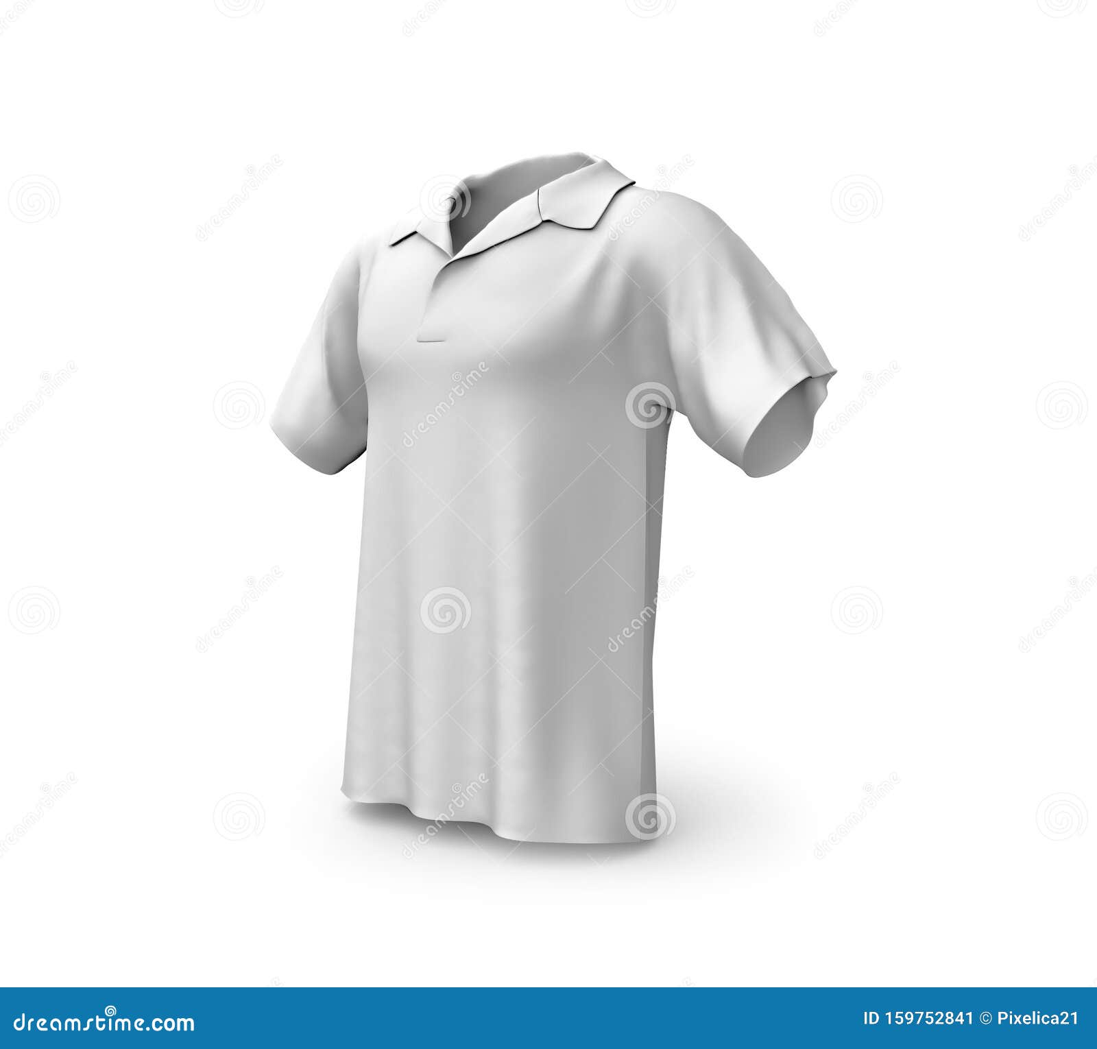 Download White Polo T-Shirt Mockup, 3d Rendered Auf Hellgrauem ...