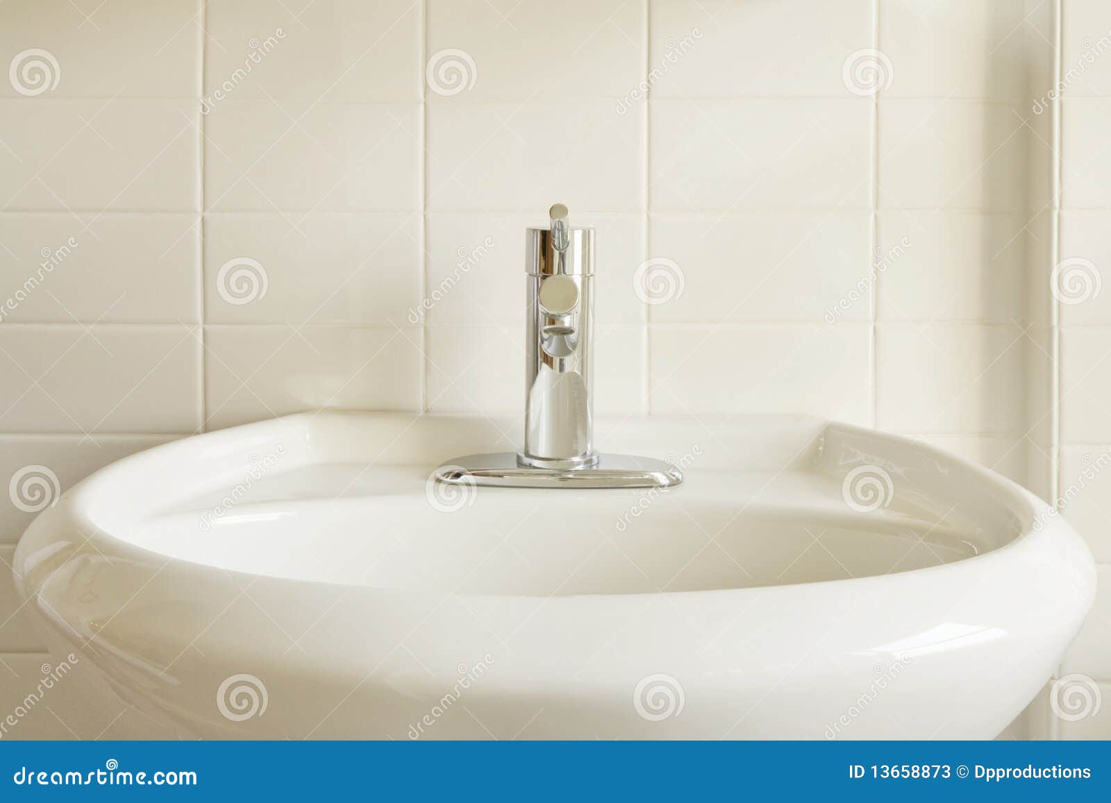 White Porcelain Sink and White Tile Stock Image Image of tile