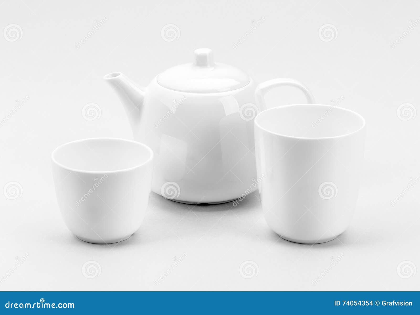 White porcelain tea set stock photo. Image of handle 74054354