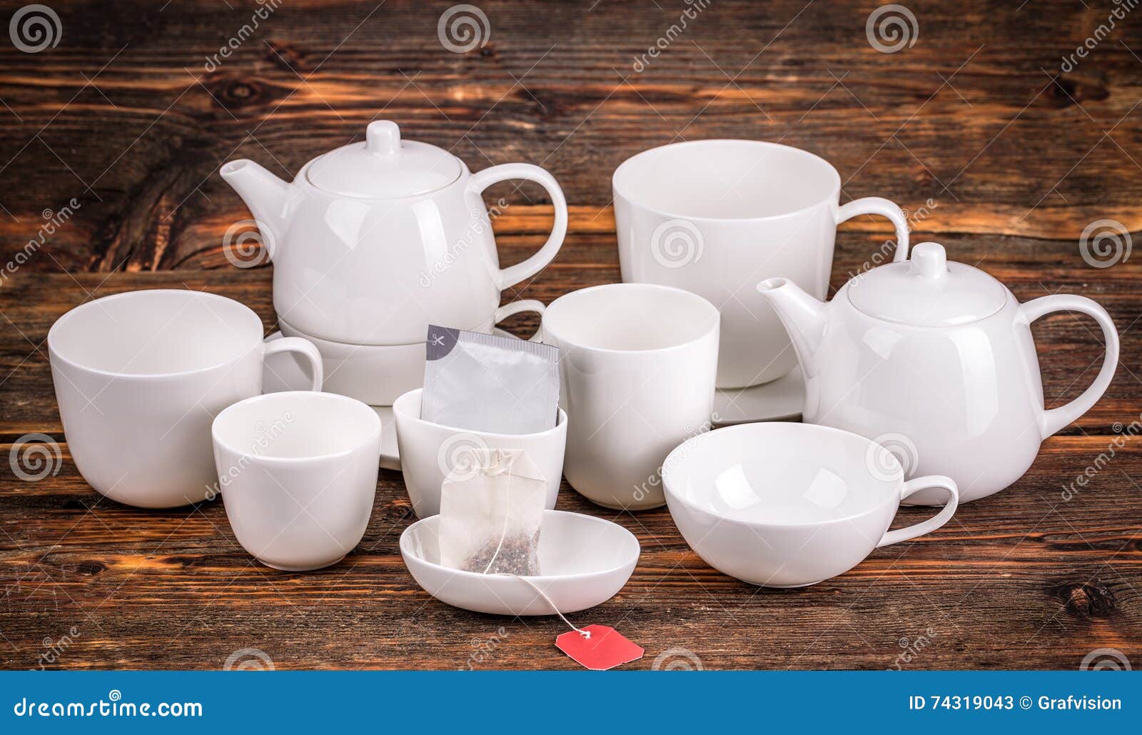 White porcelain tea set stock image. Image of piece, tableware 74319043