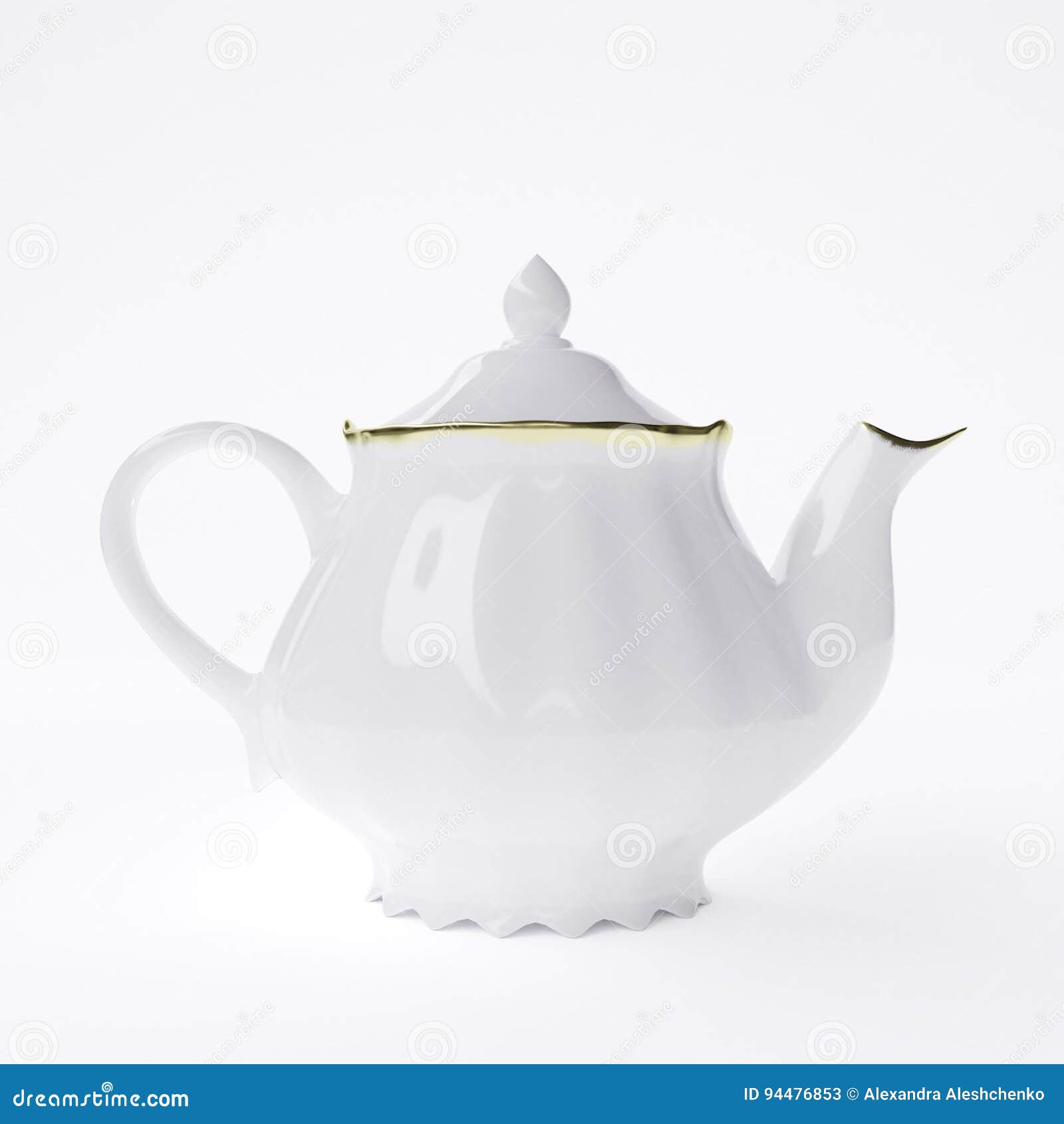 White porcelain teapot stock illustration. Illustration of view 94476853