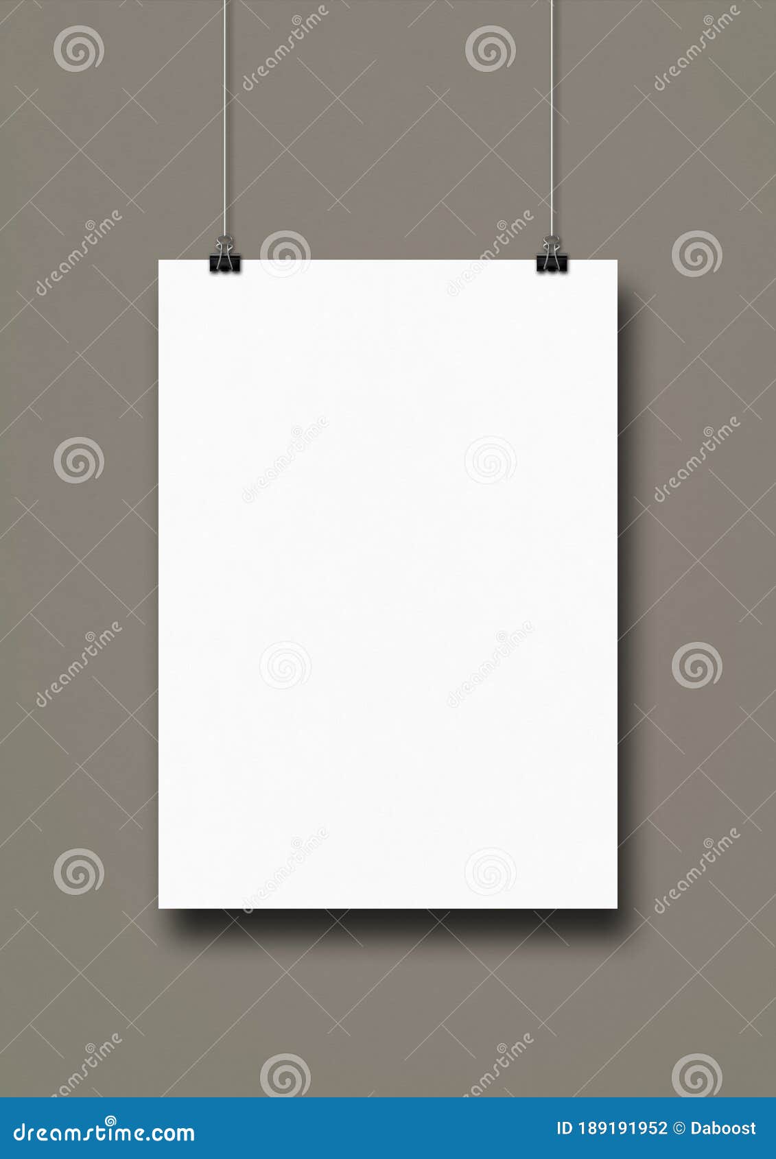 White Poster Hanging on a Grey Wall with Clips Stock Photo Image of poster, bulldog 189191952