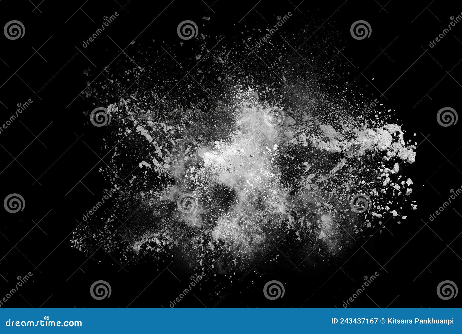 White Powder Explosion on Black Background. Stock Image Image of