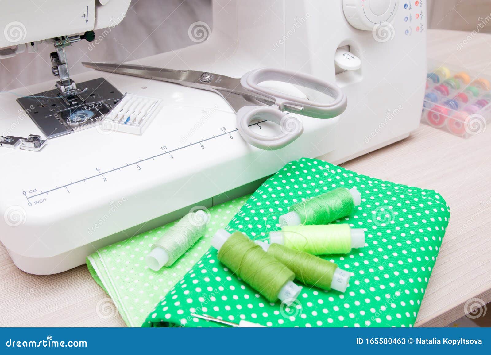 Sewing Machine on the Table Stock Image Image of craft, clothes