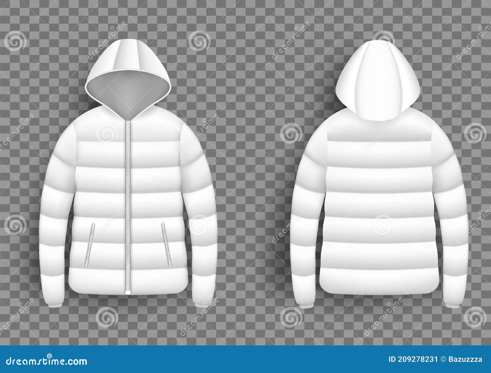 Puffer Jacket Template. Cartoon Vector | CartoonDealer.com #77997345