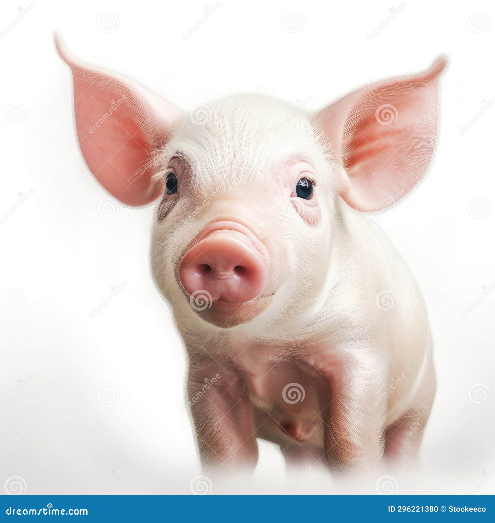 white puppy hog: a unique image of a pig in john wilhelm's style