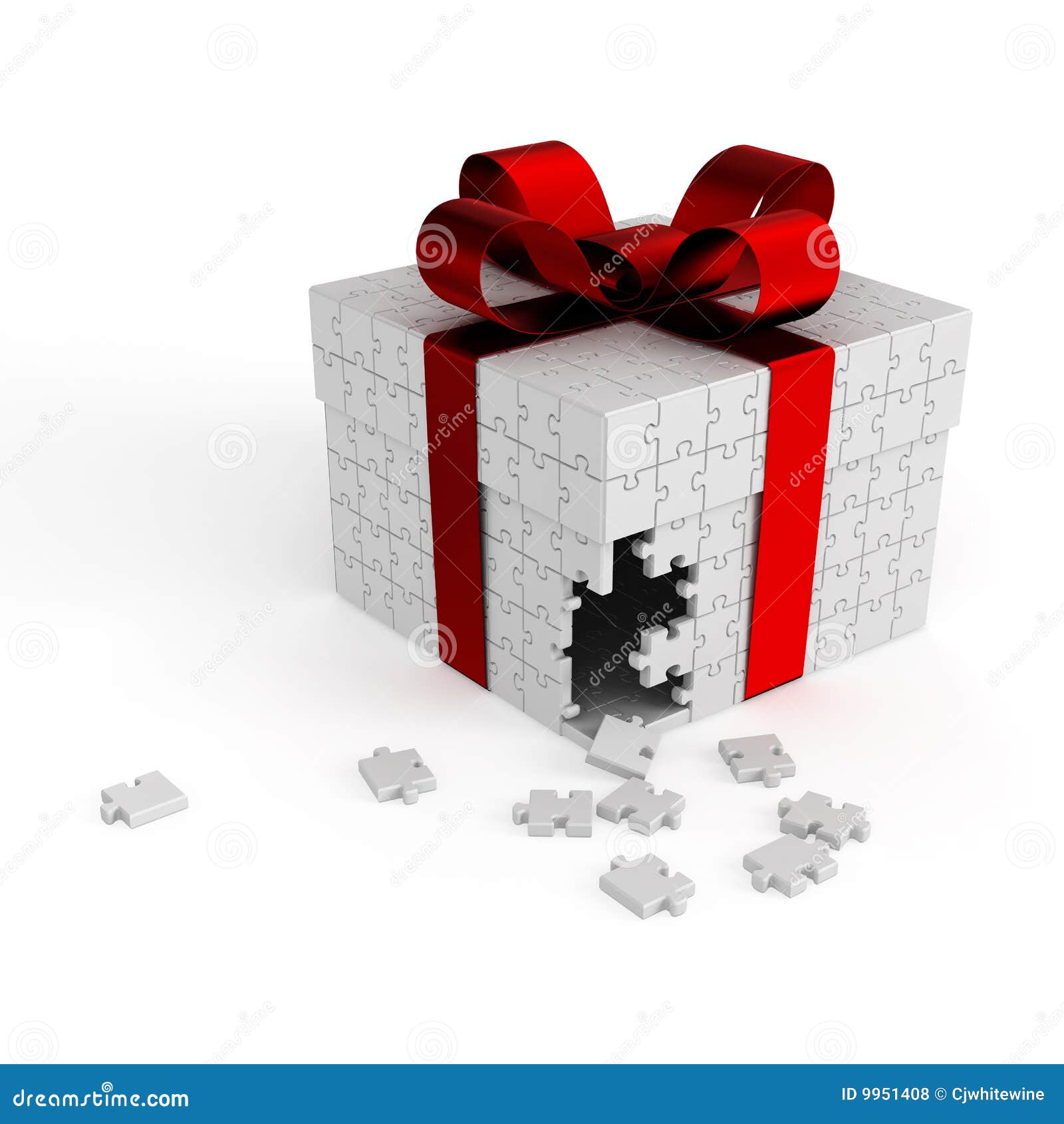 White puzzle gift box stock illustration. Illustration of celebrate 9951408