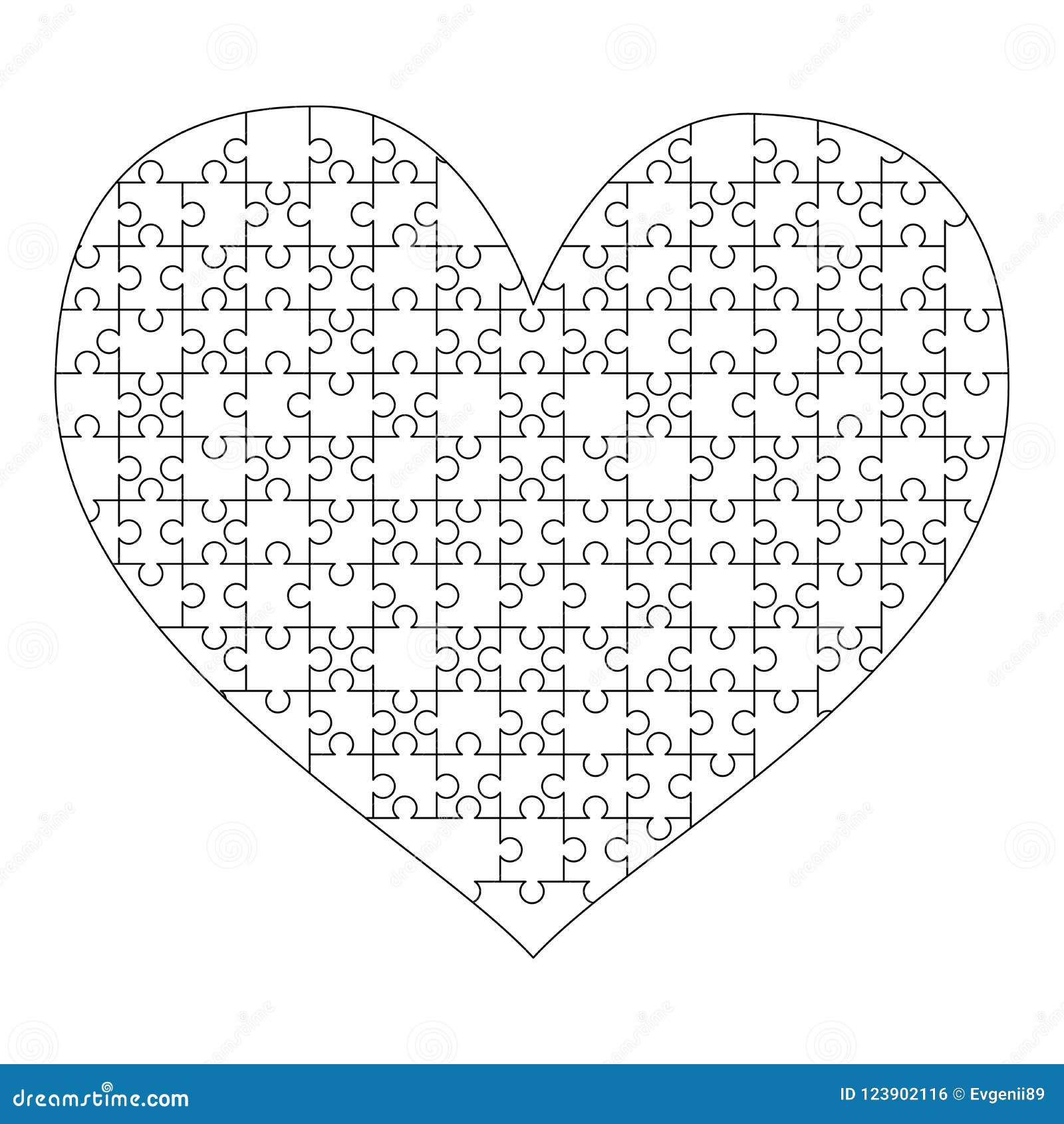 Heart Puzzle Pieces Template