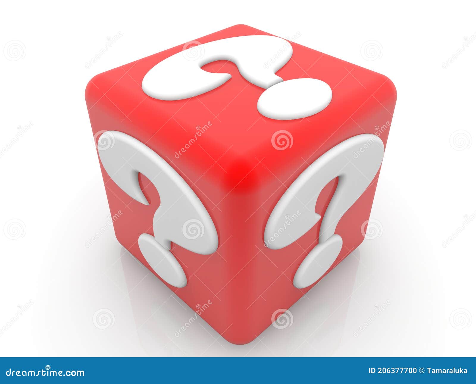 White Question Mark on a Red Toy Block on a White Stock Illustration
