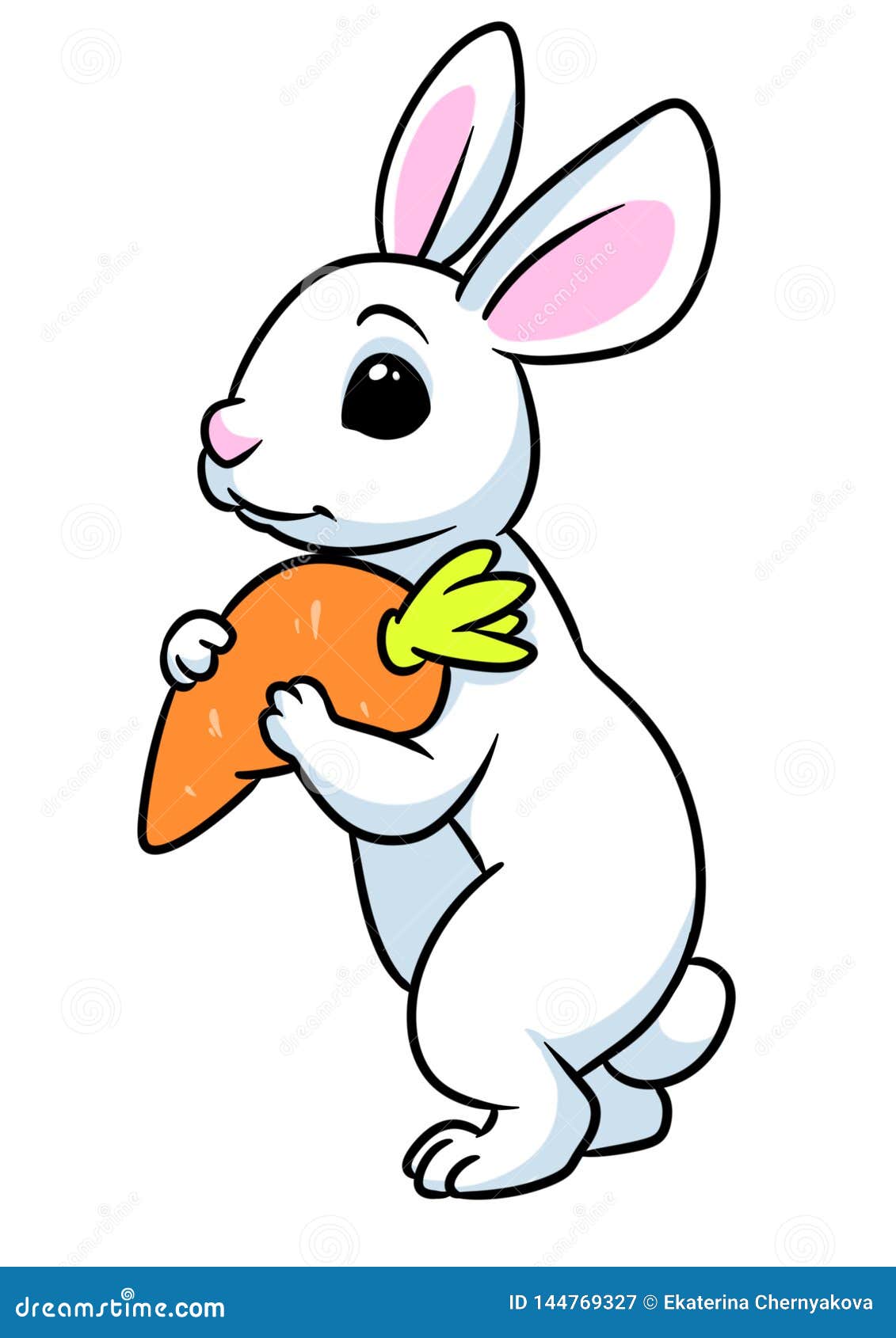 White Rabbit Carrot Animal Character Illustration Stock Illustration -  Illustration of bunny, rodent: 144769327