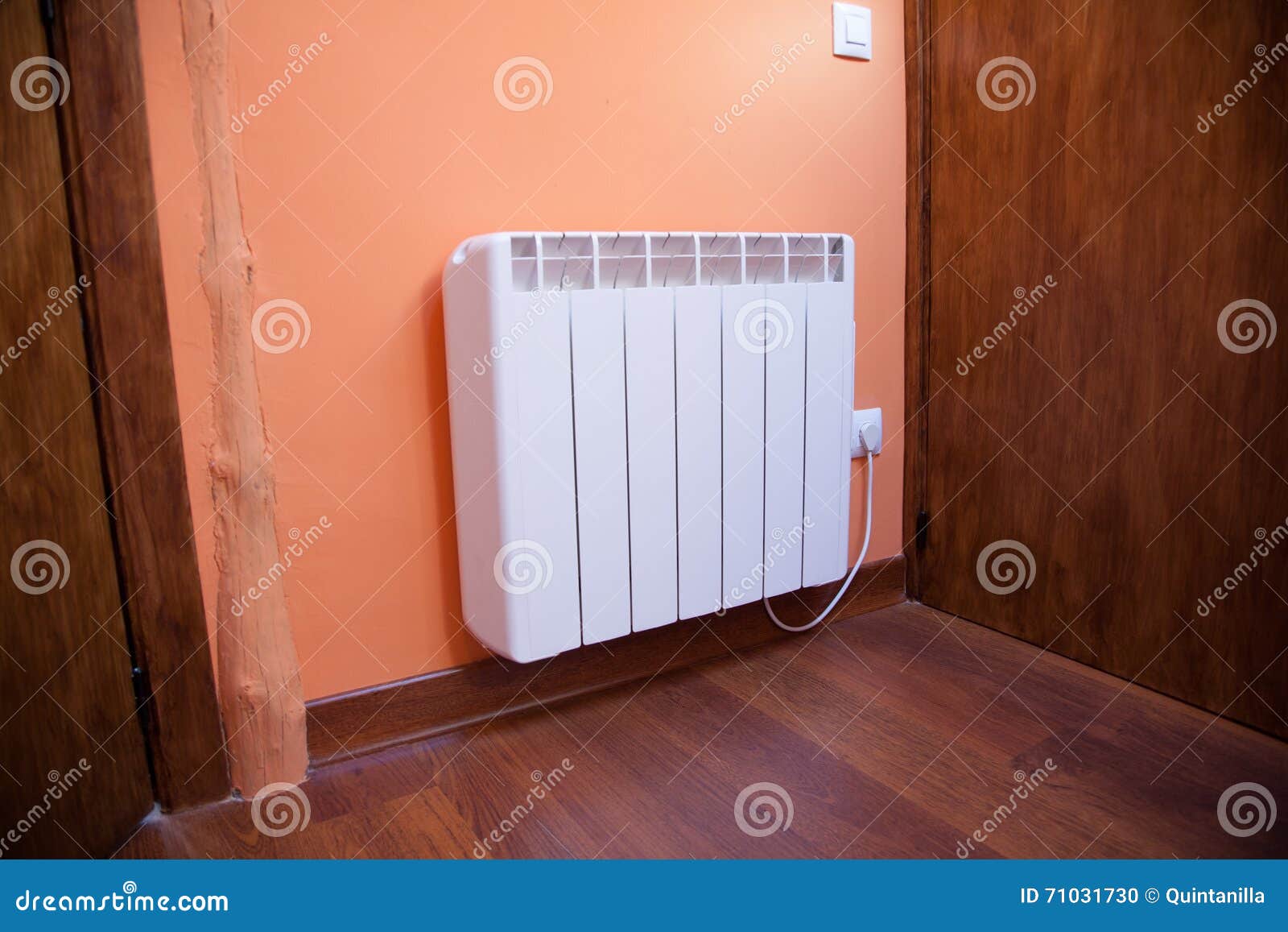 White Radiator Orange Wall Stock Photo Image Of Warmth 71031730