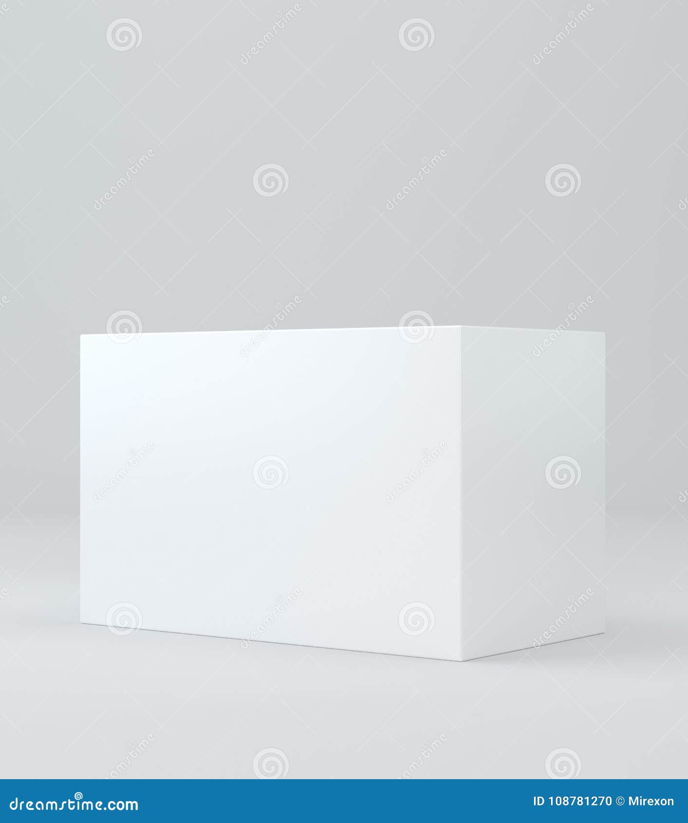 Download White Realistic Rectangle Box Package Mockup With Shadow ...