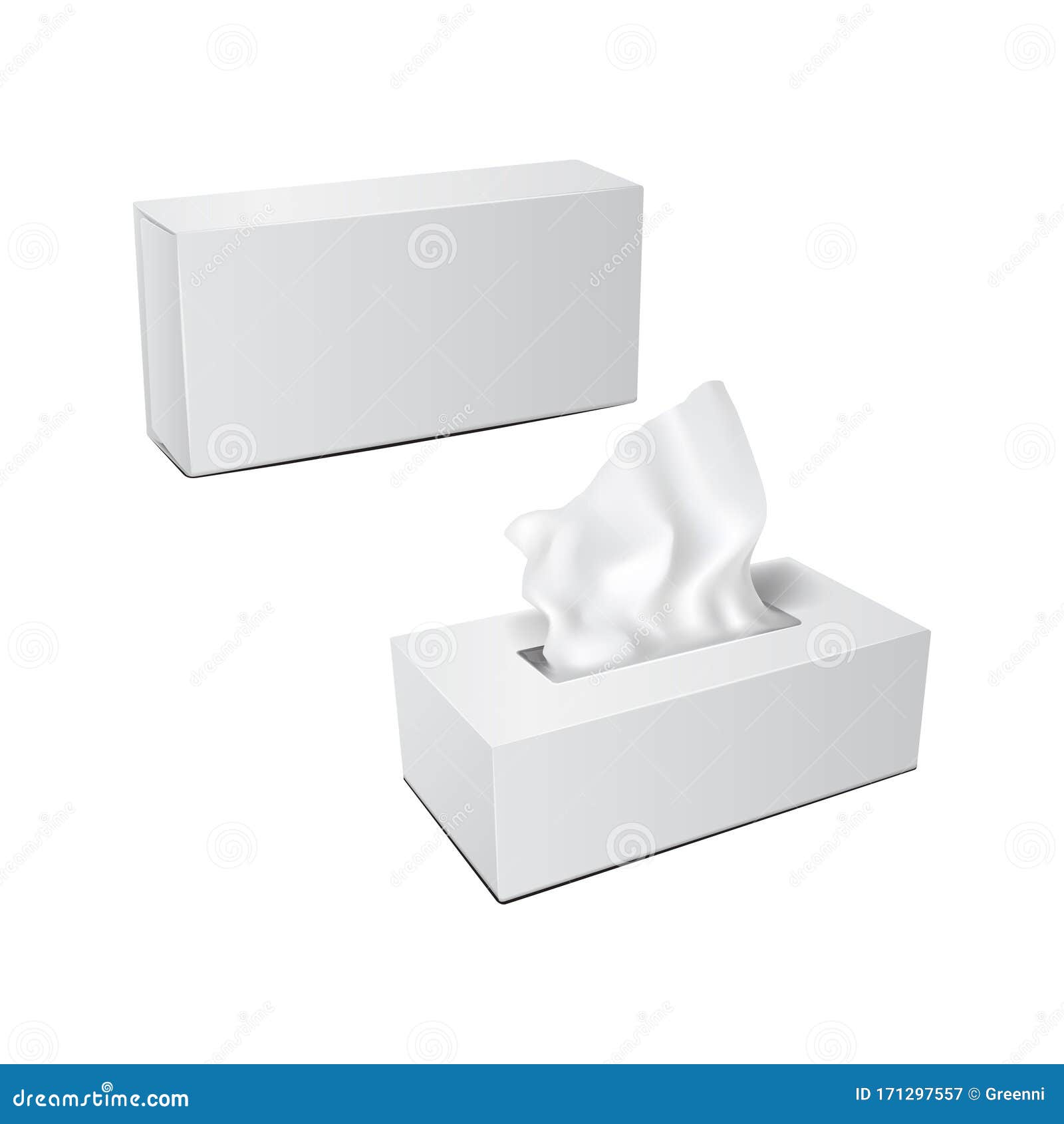 Download White Rectangular Box With Paper Napkins. Realistic Vector ...