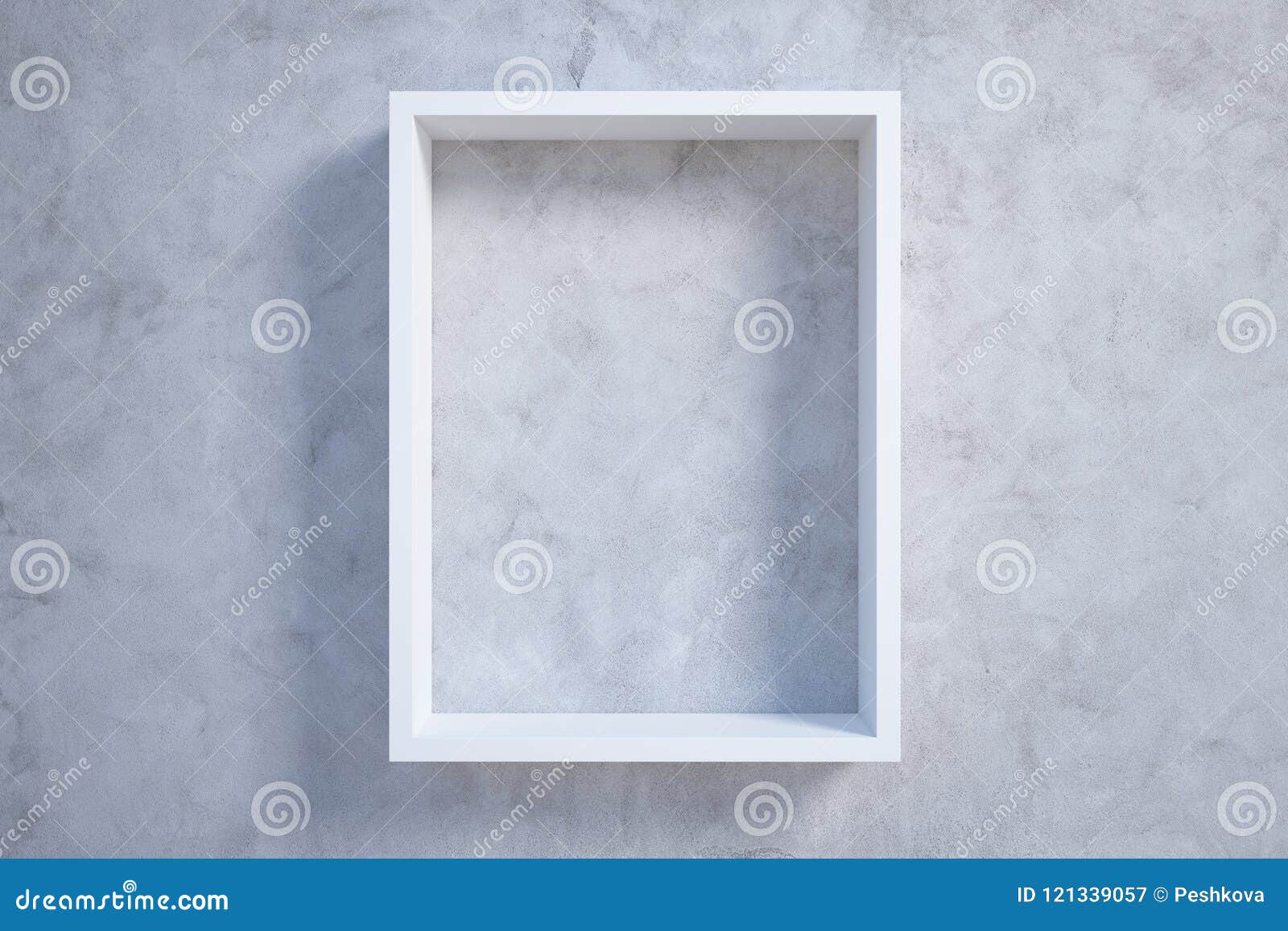 White Picture Frame on Concrete Wall Stock Illustration Illustration