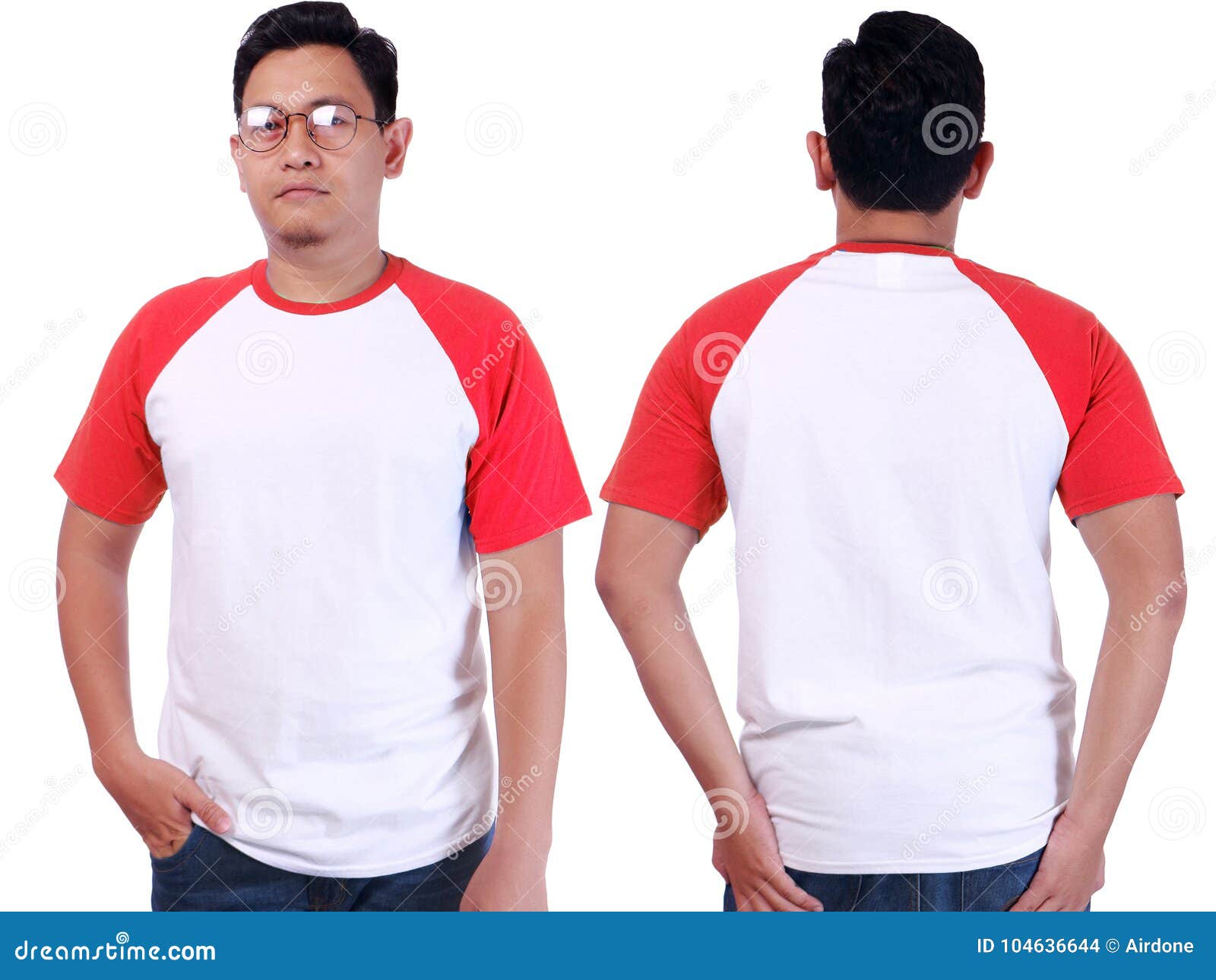 white red ringer shirt mockup template