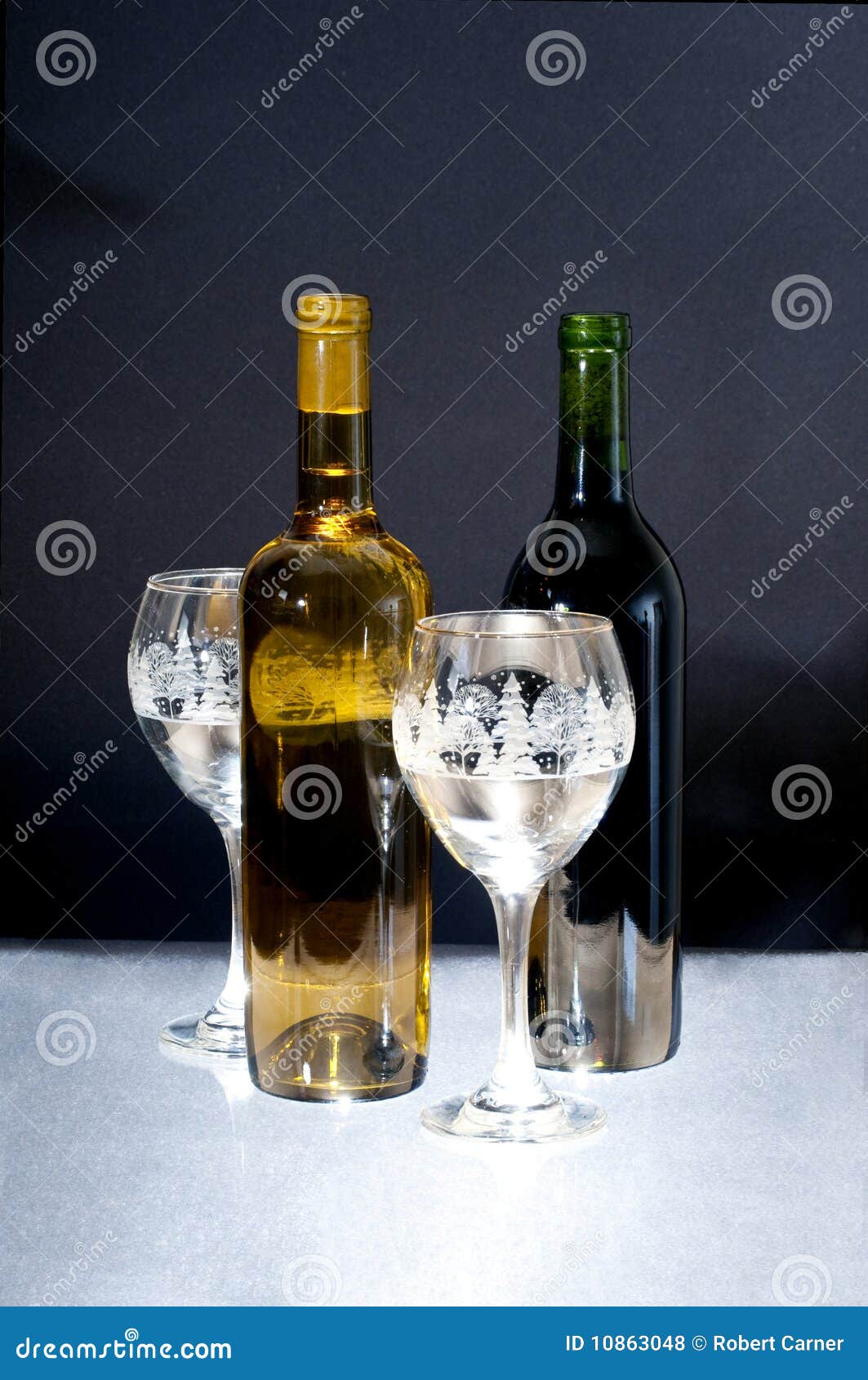 White and red wine bottles stock photo. Image of close 10863048