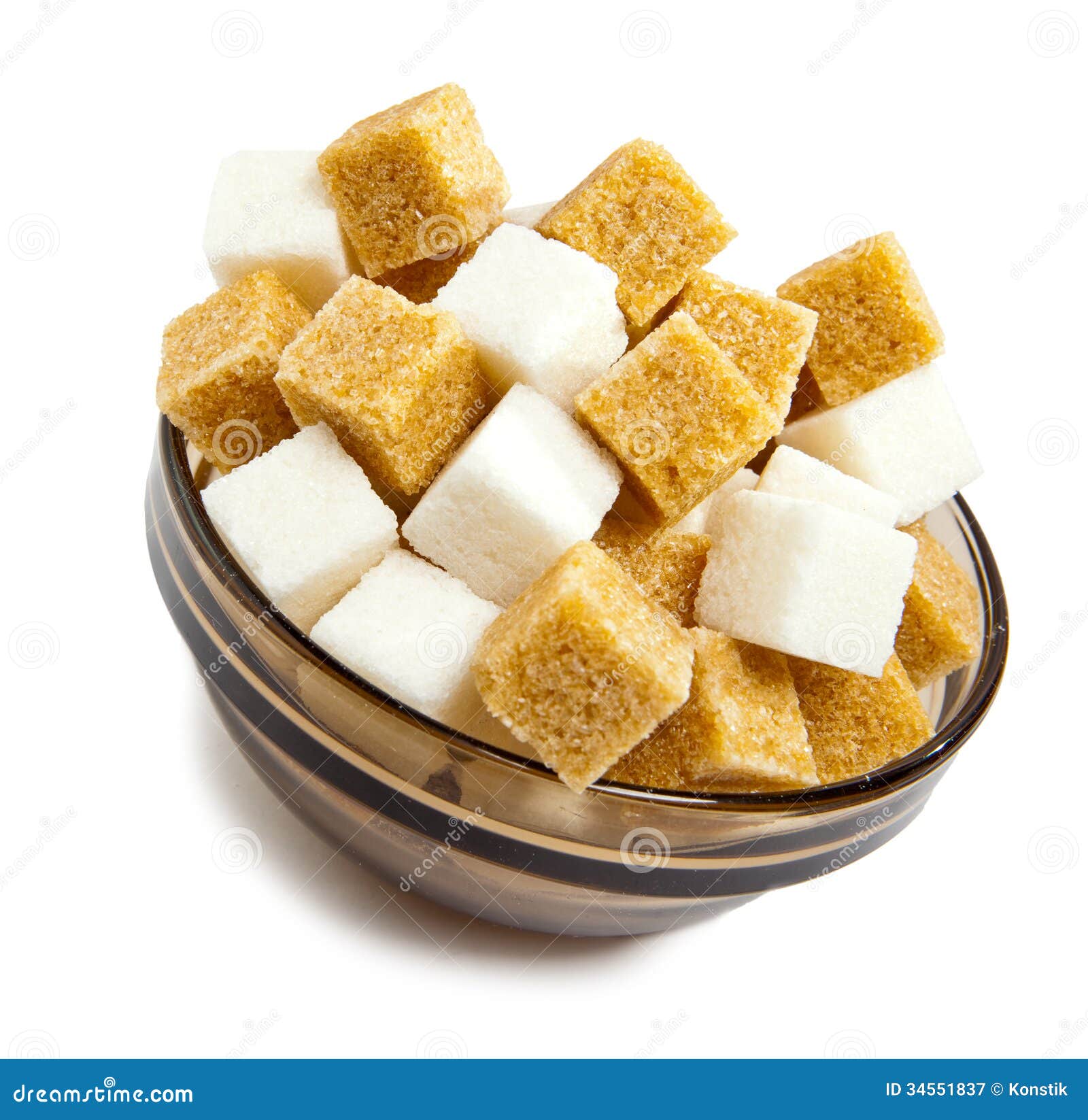 White Refined and Brown Cane Sugar in Bowl.Close Up Stock Image Image