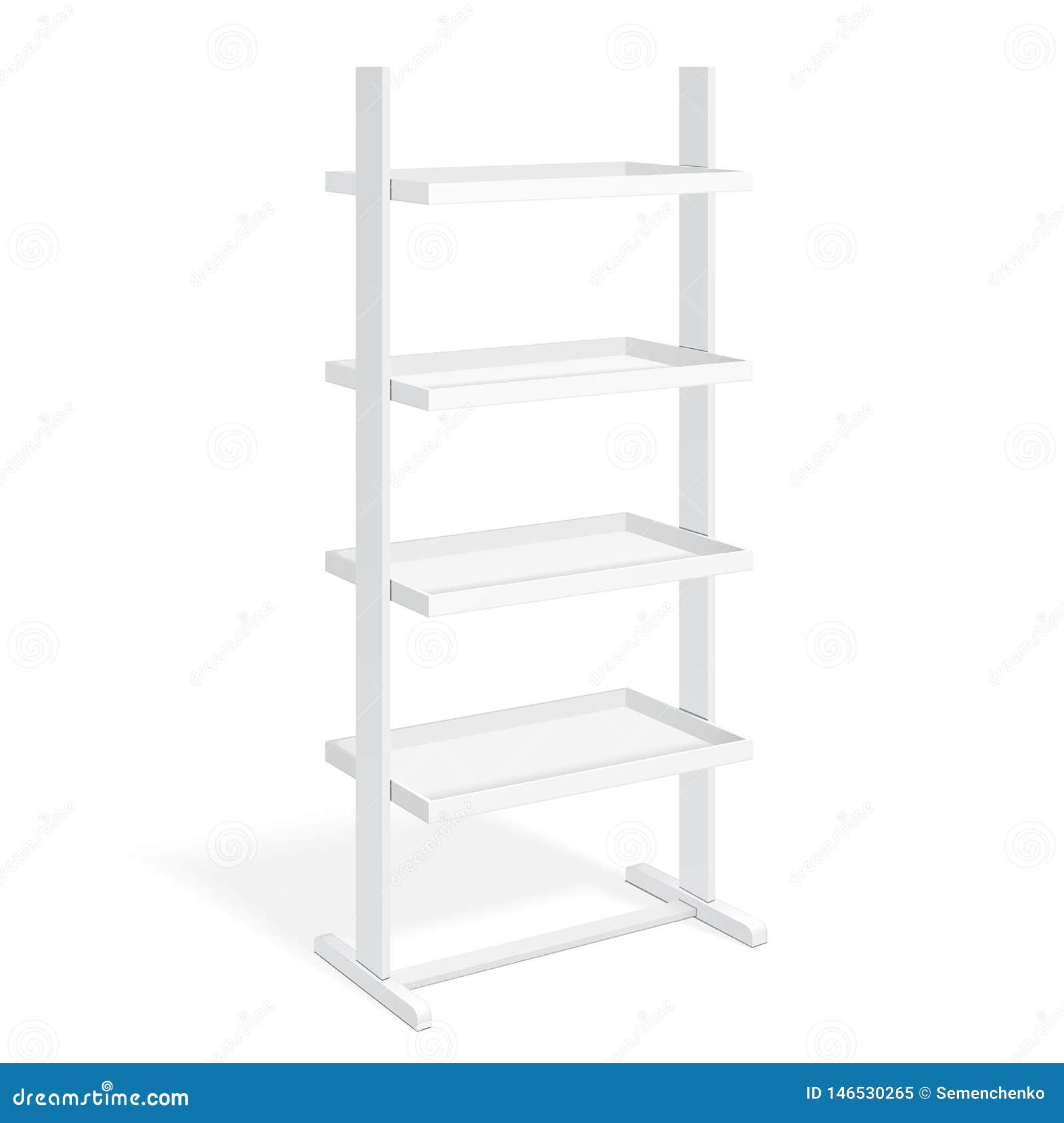 White Retail Shelves Floor Display Rack For Supermarket Blank