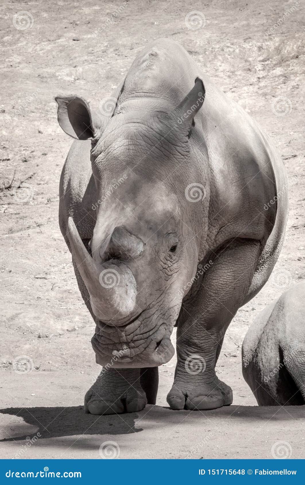 White Rhino Natural Habitat. Stock Photo - Image of background, natural