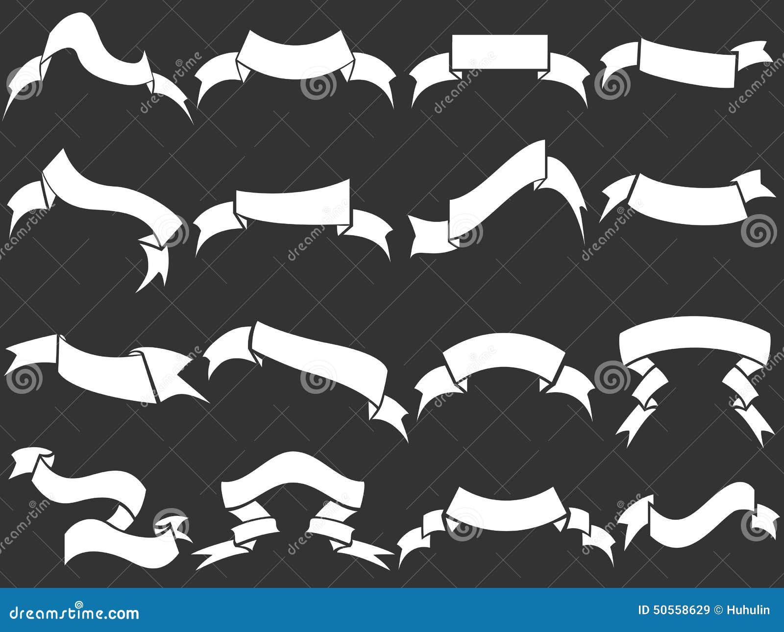 White ribbons set stock vector. Illustration of curve 50558629